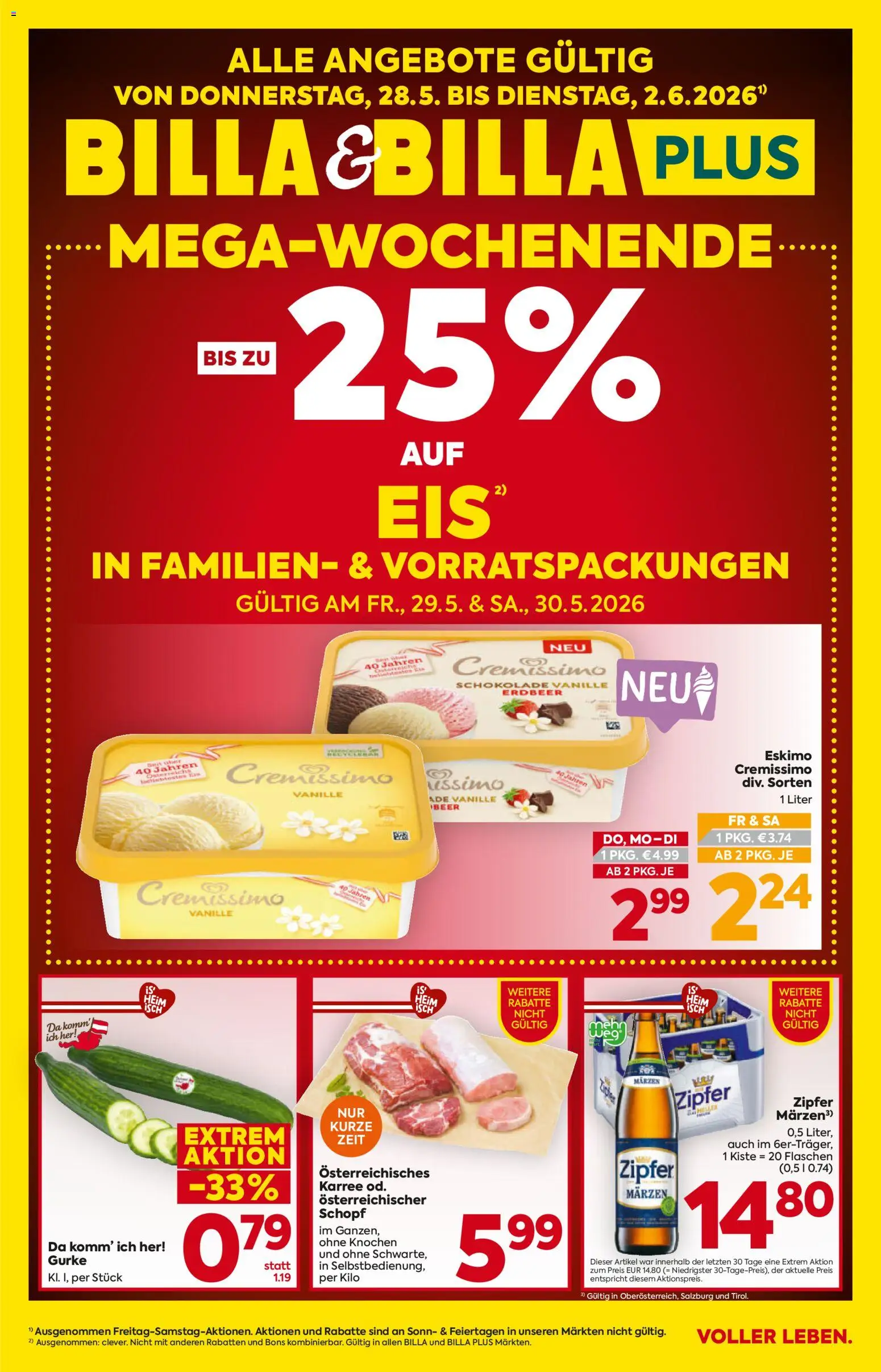 Billa Flugblatt - Salzburg gültig ab 28.05.2026 | Seite: 1 | Produkte: Schokolade