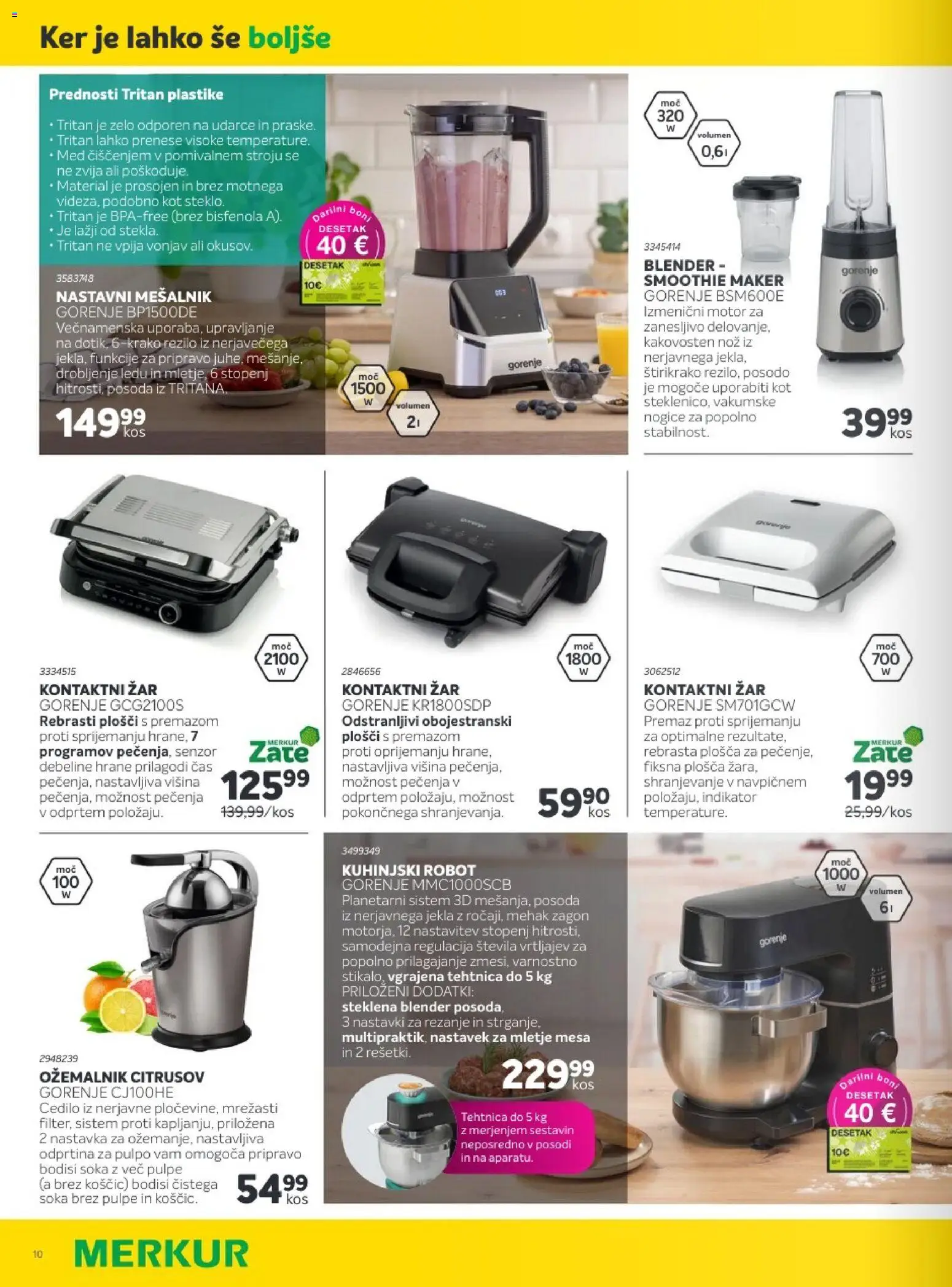 Novi Merkur katalog ponudbe – veljaven od 17.06.2026 | Stran: 10 | Izdelki: Nož, Zar, Robot, Tehtnica