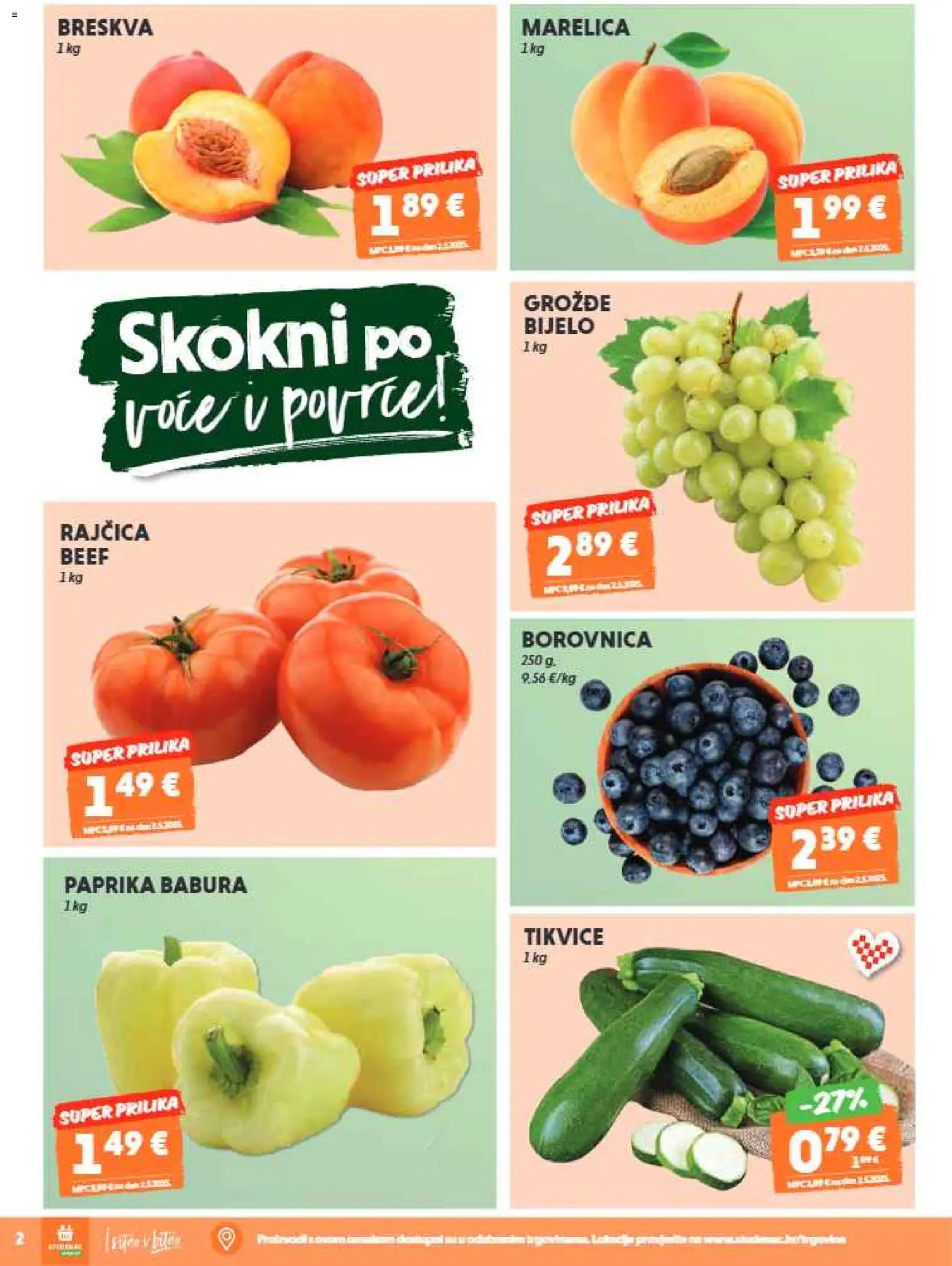 Studenac katalog | vrijedi od 15.07.2026 | Stranica: 2 | Proizvodi: Voće, Breskva, Borovnica, Grožđe