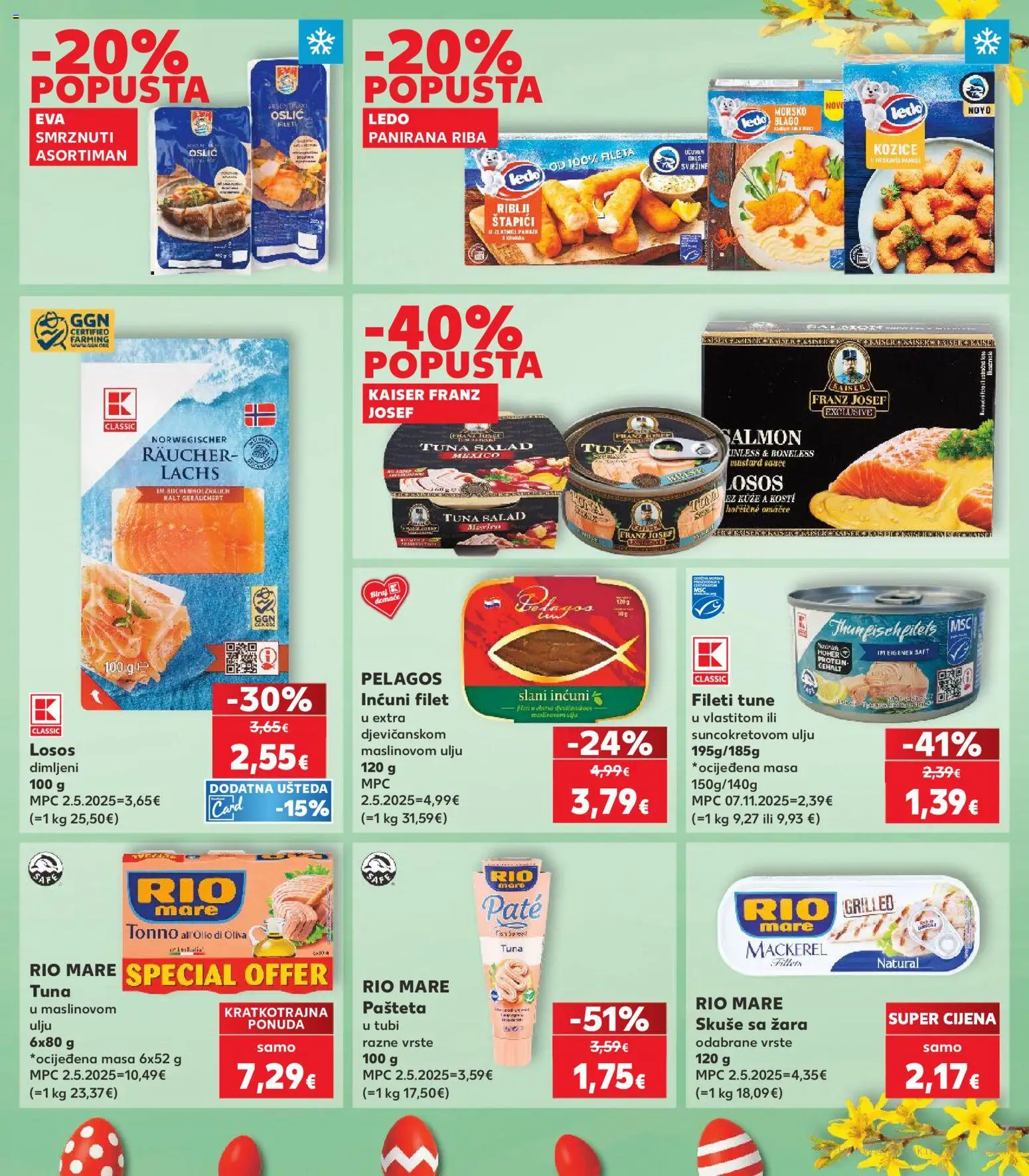 Kaufland katalog | vrijedi od 01.04.2026 | Stranica: 7 | Proizvodi: Rio Mare, Ledo, Tuna, Kozice