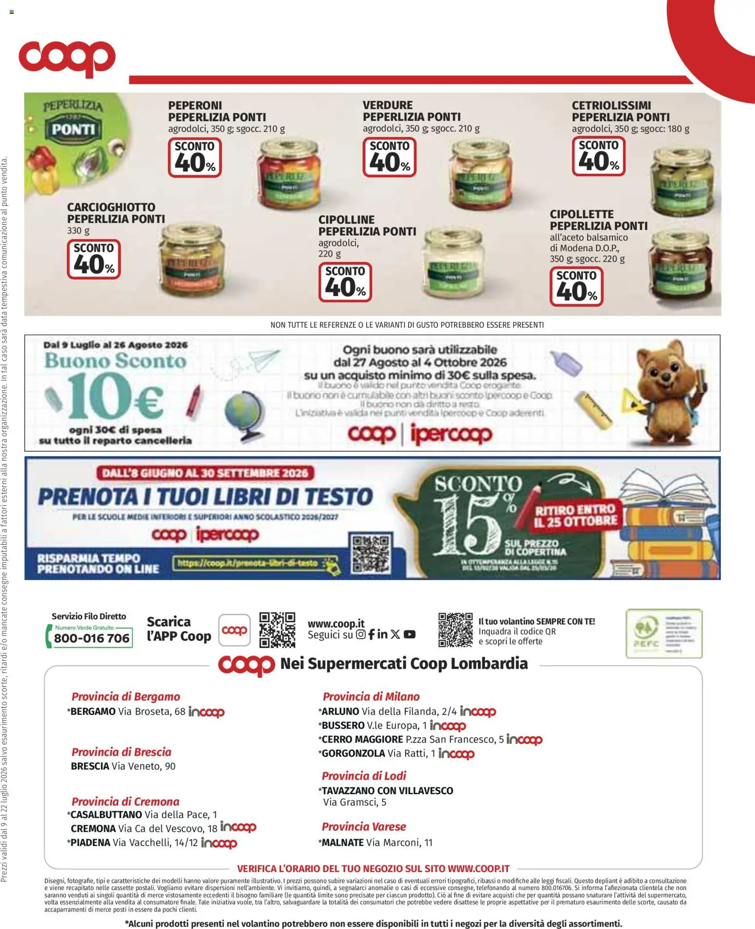 Volantino COOP del 09/07/2026 | Pagina: 22 | Prodotti: Tè, Peperoni, Verdure, Cipolline