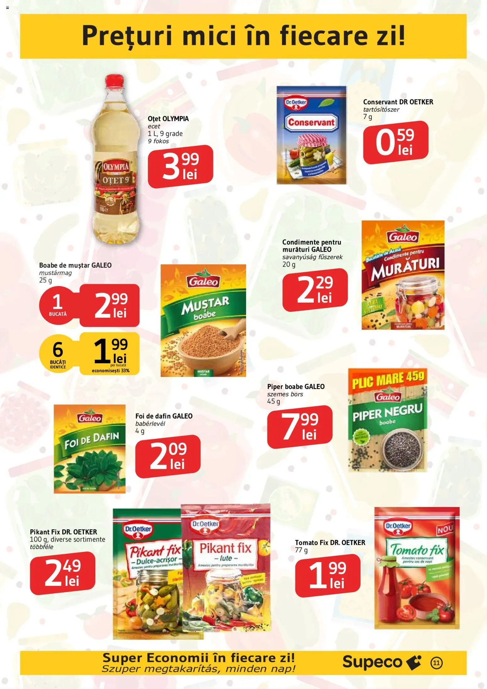 Noul catalog Supeco – valabil de la 20.08.2026 | Pagină: 11 | Produse: Mici, Oțet, Condimente, Piper