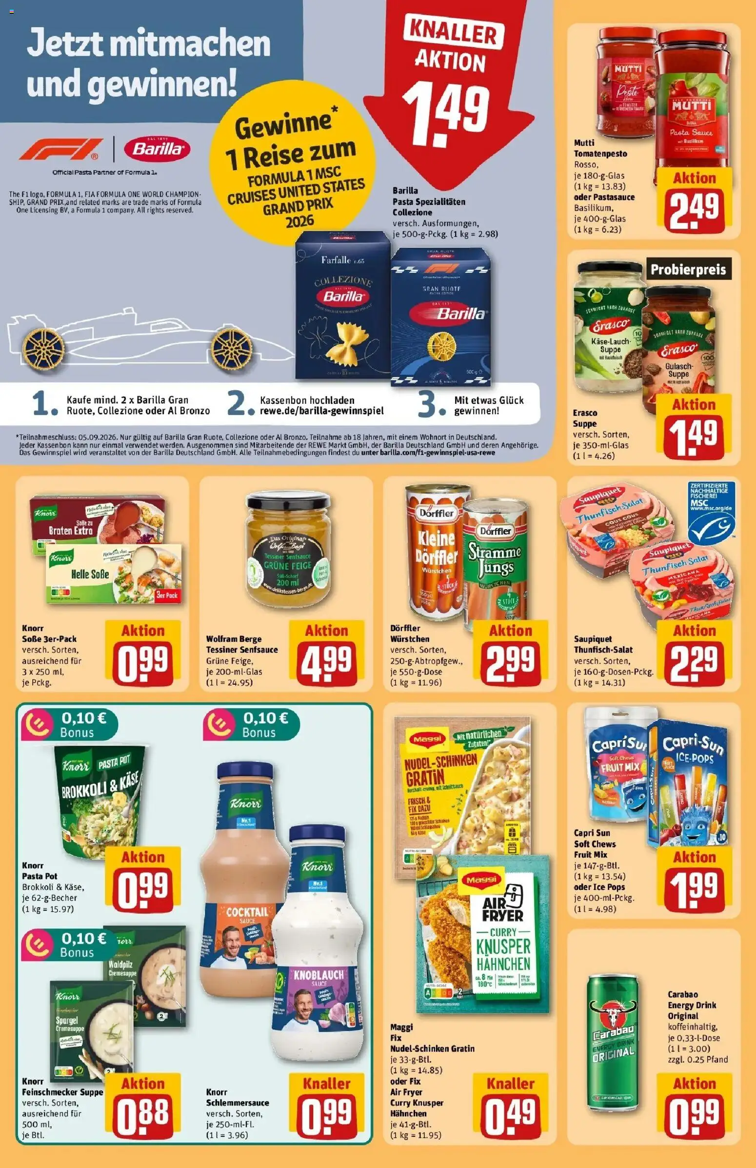 REWE Prospekt ab 31.08.2026 zum Blättern » Angebote | Seite: 24 | Produkte: Barilla, Brokkoli, Salat, Hackfleisch