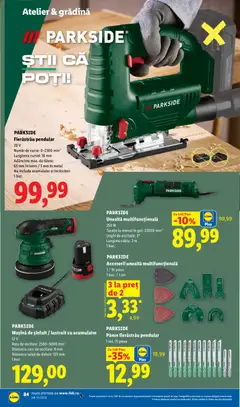 Ofertele Lidl valabile de la 05.10.2026 | Pagină: 84 | Produse: Încărcător, Fierastrau pendular, Cablu, Parkside
