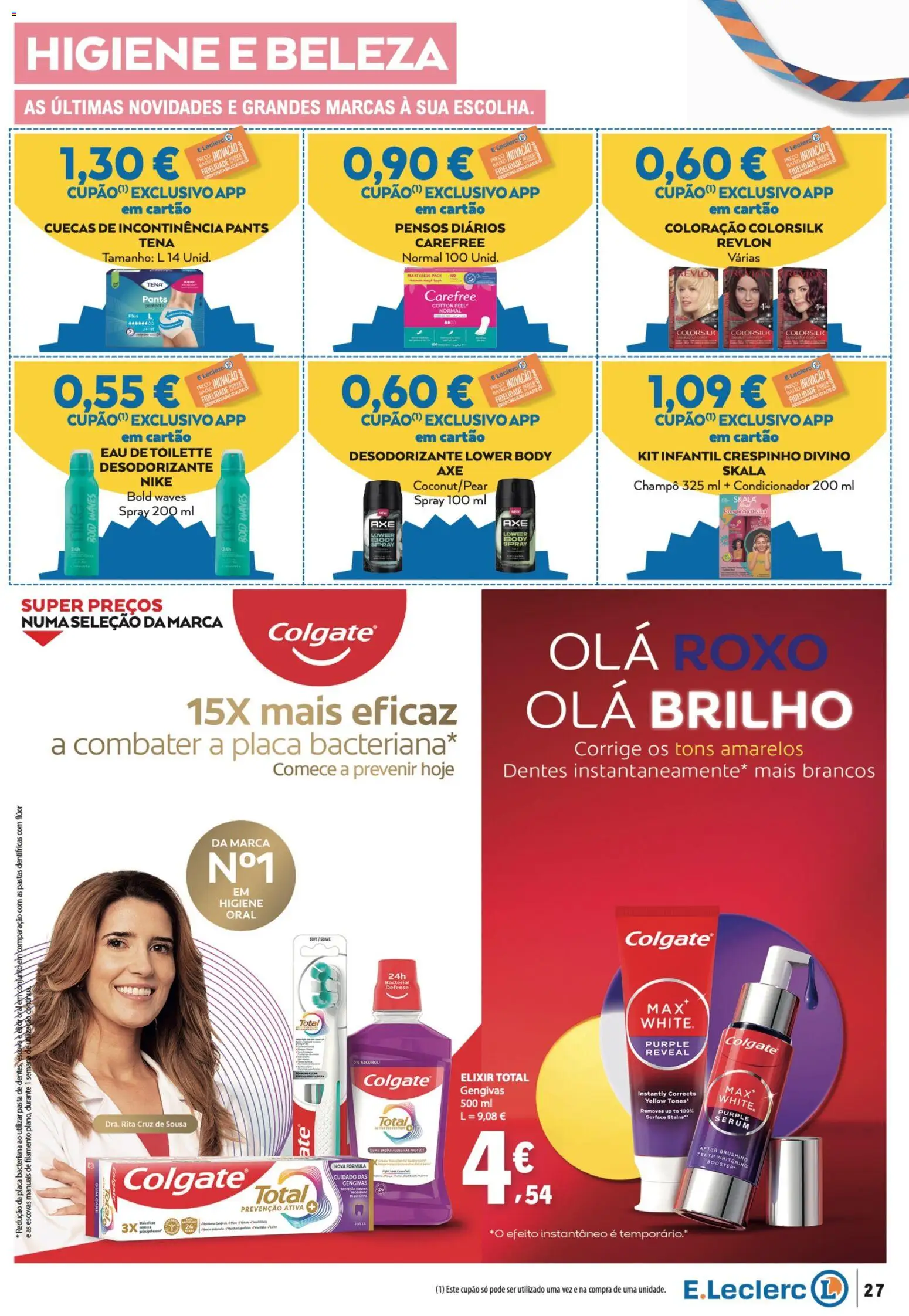 E.Leclerc folheto │ válido de 29/10/2026 | Página: 27 | Produtos: Champô, Eau de toilette, Higiene oral, Condicionador