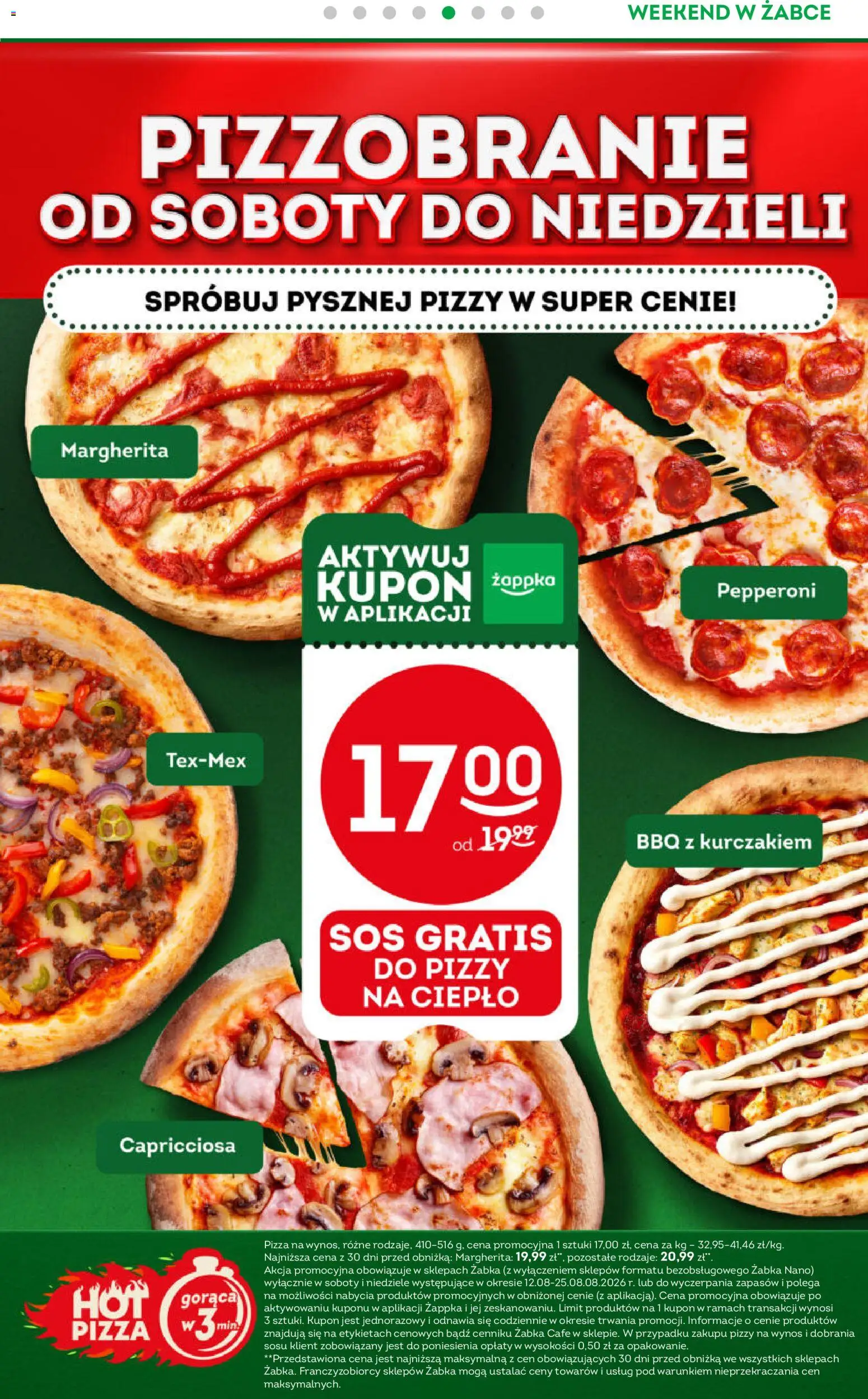 Żabka gazetka - Weekendowe promocje od 14.08.2026 | Strona: 6 | Produkty: Pizza, Sos