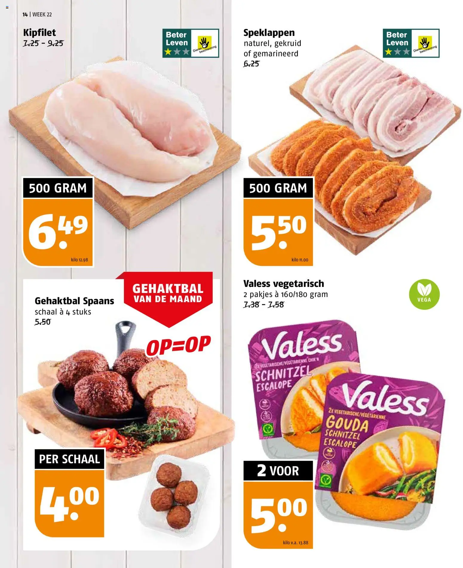 {H1} | Pagina: 14 | Producten: Schaal, Schnitzel, Gouda