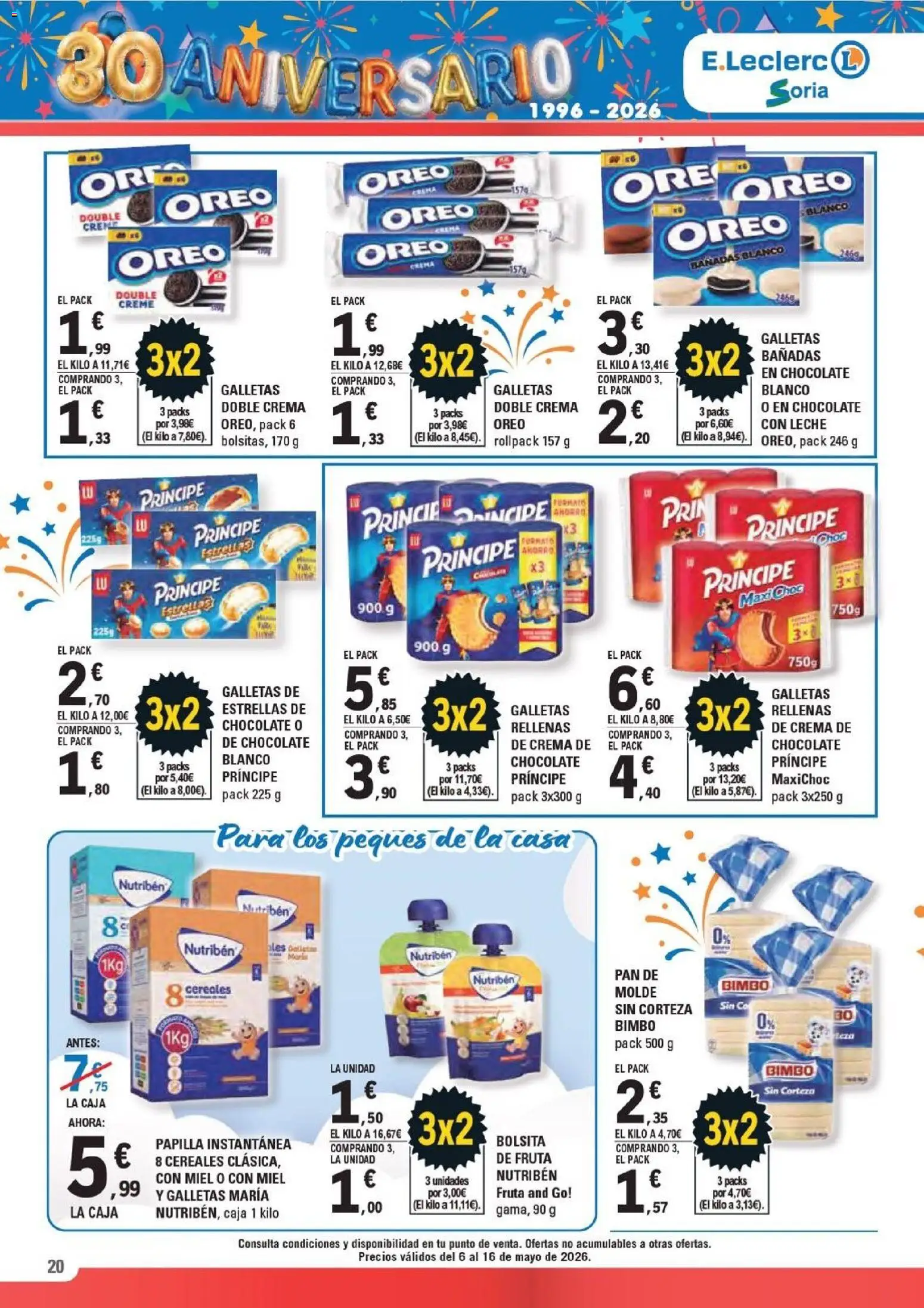 E.Leclerc Soria │ válido desde el 06.05.2026 | Página: 20 | Productos: Ψηφιακή κάμερα, Leche, Crema, Galletas