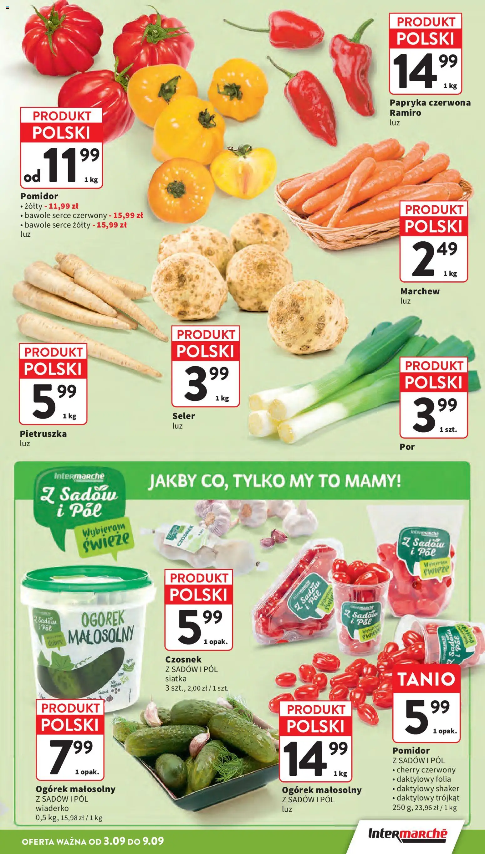 Intermarche gazetka od 03.09.2026 | Strona: 11 | Produkty: Pomidor, Marchew, Folia, Papryka czerwona