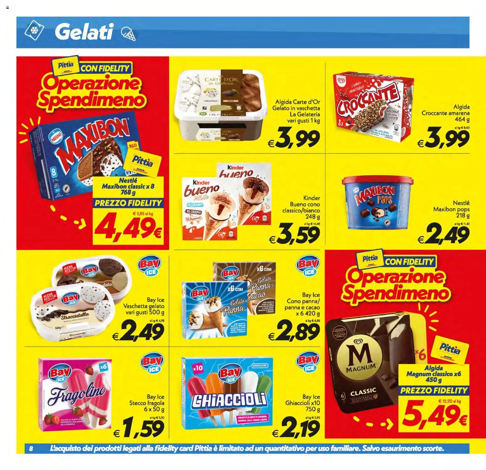 Volantino SuperConveniente del 30/06/2026 | Pagina: 8 | Prodotti: Ghiaccioli, Panna, Gelato, Amarena