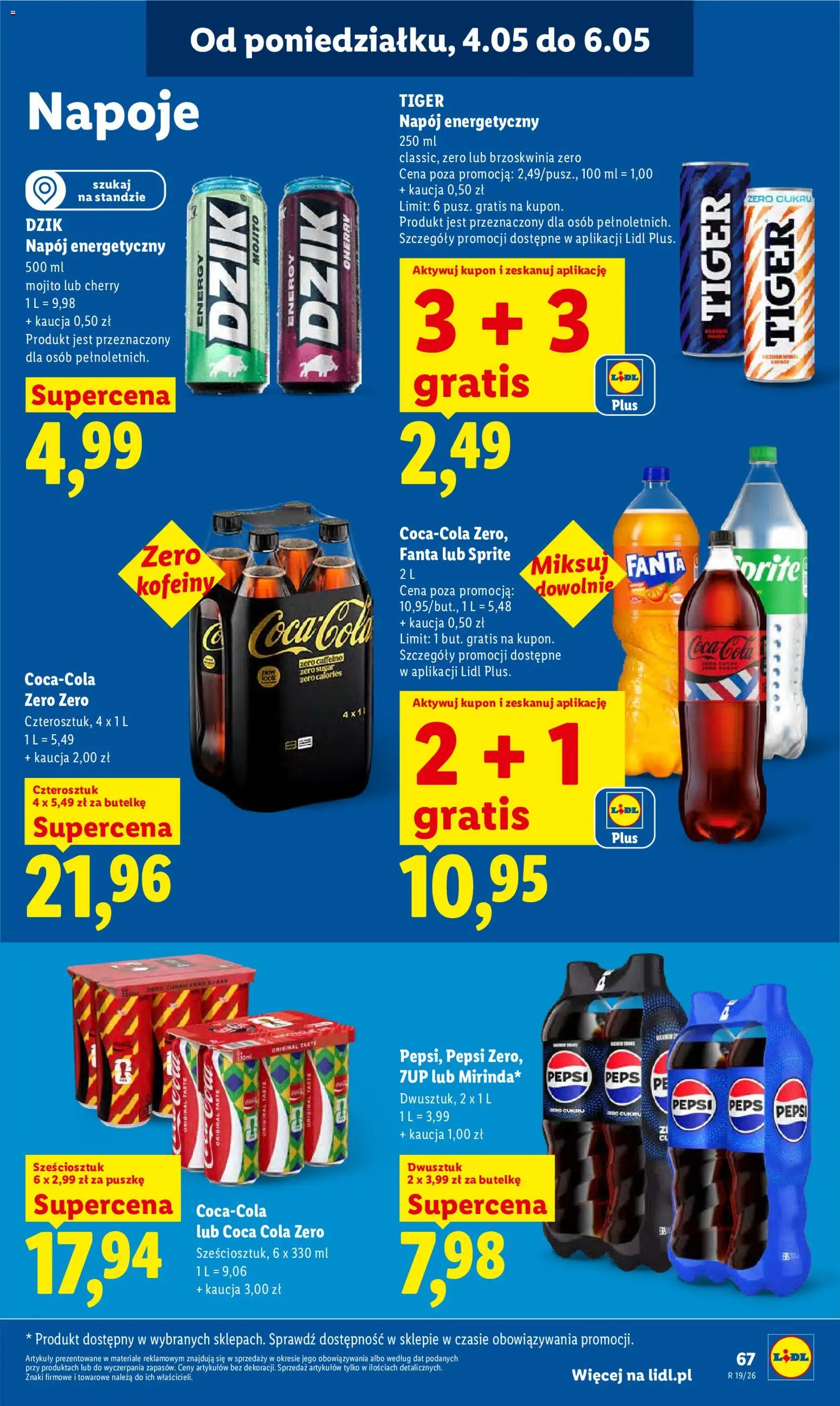 Lidl Polsko leták od 04.05.2026 | Strana: 71 | Produkty: Tiger energy, Coca cola, Mojito, Coca Cola Zero