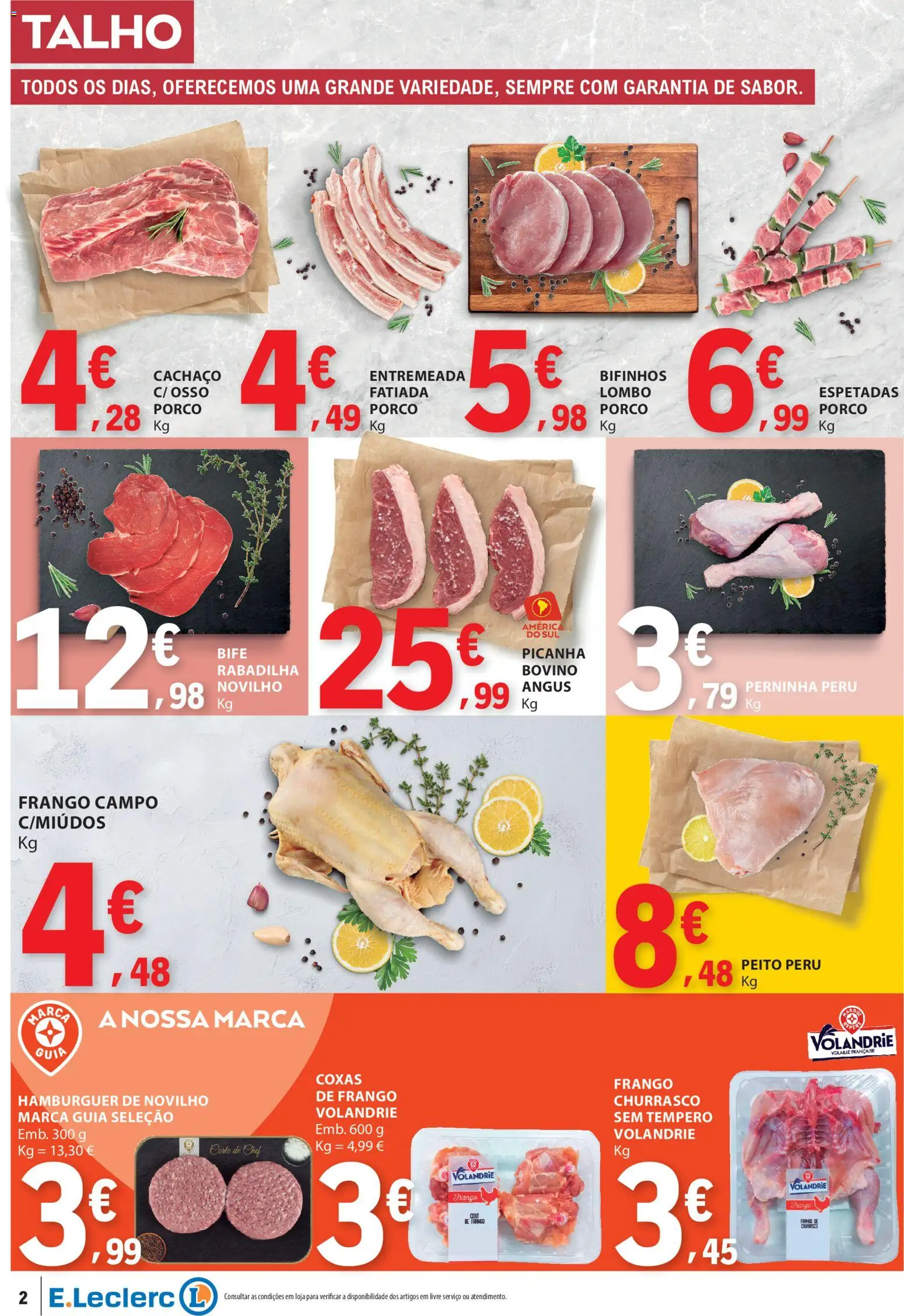 E.Leclerc folheto │ válido de 03/09/2026 | Página: 2 | Produtos: Peru, Hambúrguer, Entremeada, Lombo
