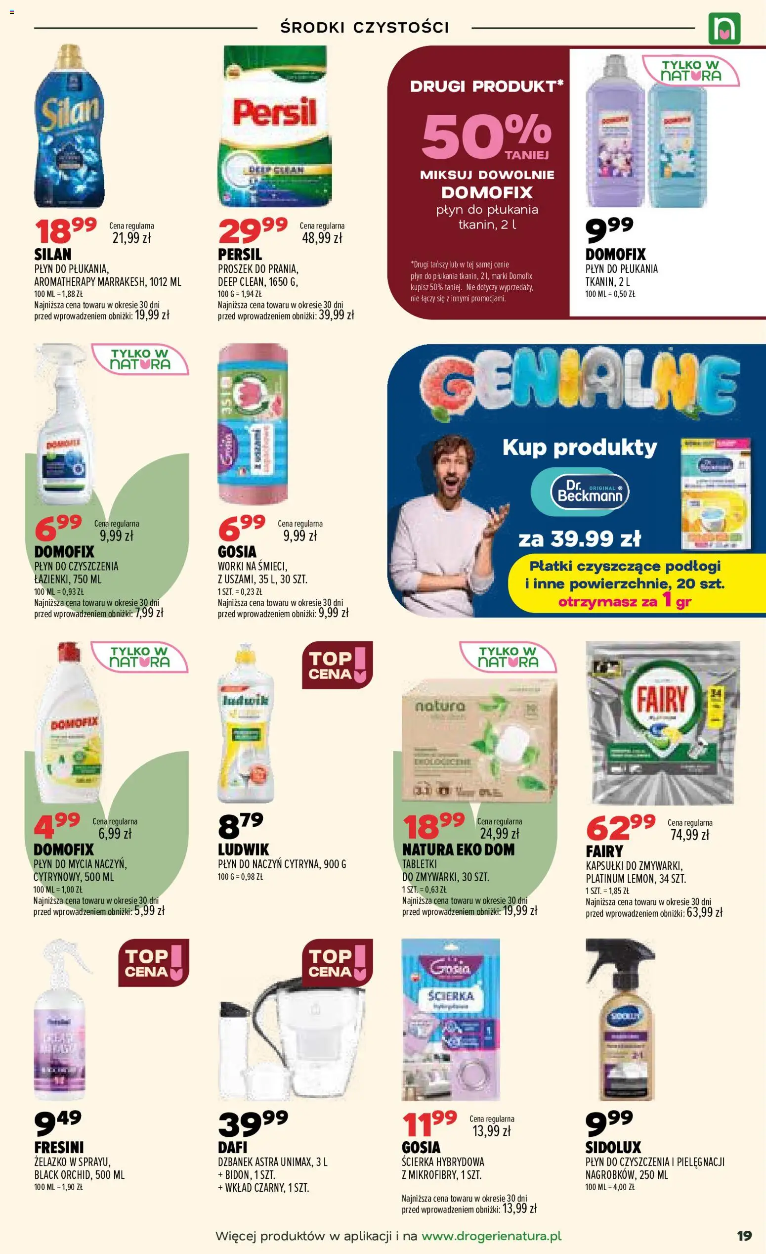 Drogerie Natura gazetka od 01.10.2026 | Strona: 19 | Produkty: Kapsułki, Proszek, Płatki, Fairy