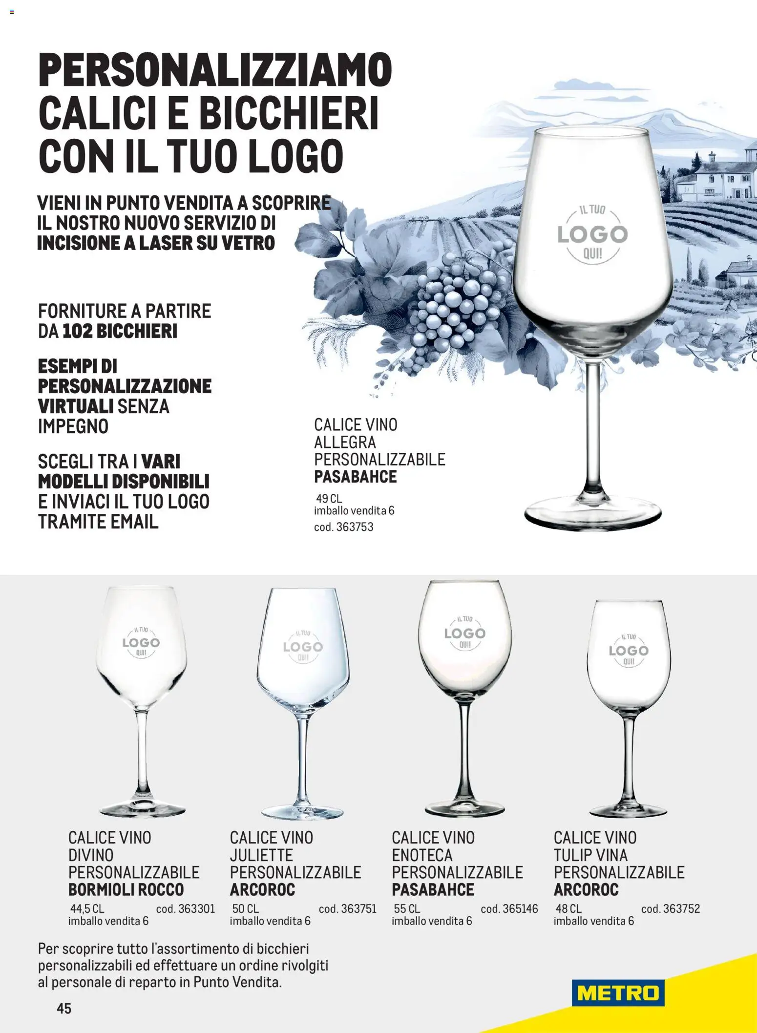 Volantino Metro del 24/09/2026 | Pagina: 45 | Prodotti: Calice, Vino, Enoteca