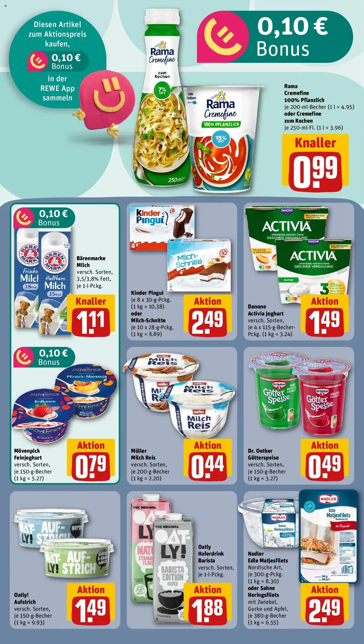 REWE Prospekt ab 17.08.2026 zum Blättern » Angebote | Seite: 13 | Produkte: Activia, Danone activia, Rama cremefine, Sahne