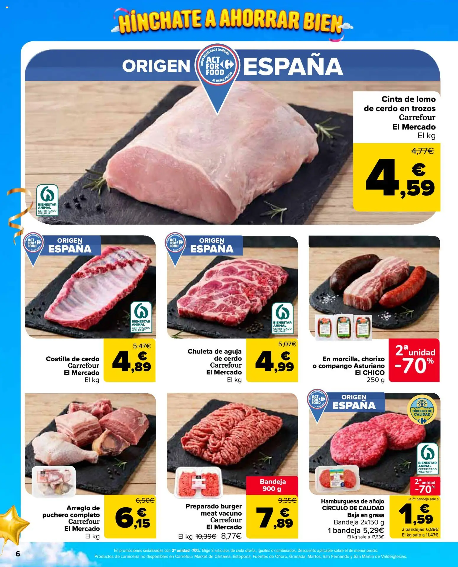 Carrefour Market folleto │ válido desde el 24/09/2026 | Página: 6 | Productos: Lomo, Cerdo, Costilla de cerdo, Hamburguesa