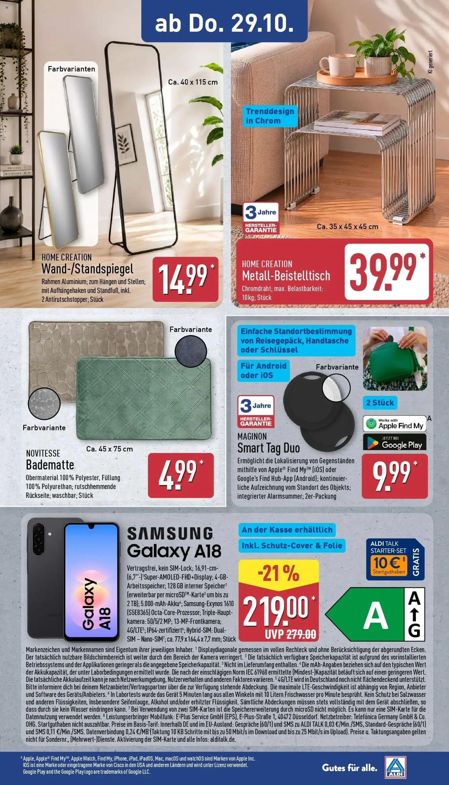 Aldi Aktueller Prospekt (ab 26.10.2026) » Angebote Online | Seite: 23 | Produkte: Apple, Wasser, Home creation, Smartphone