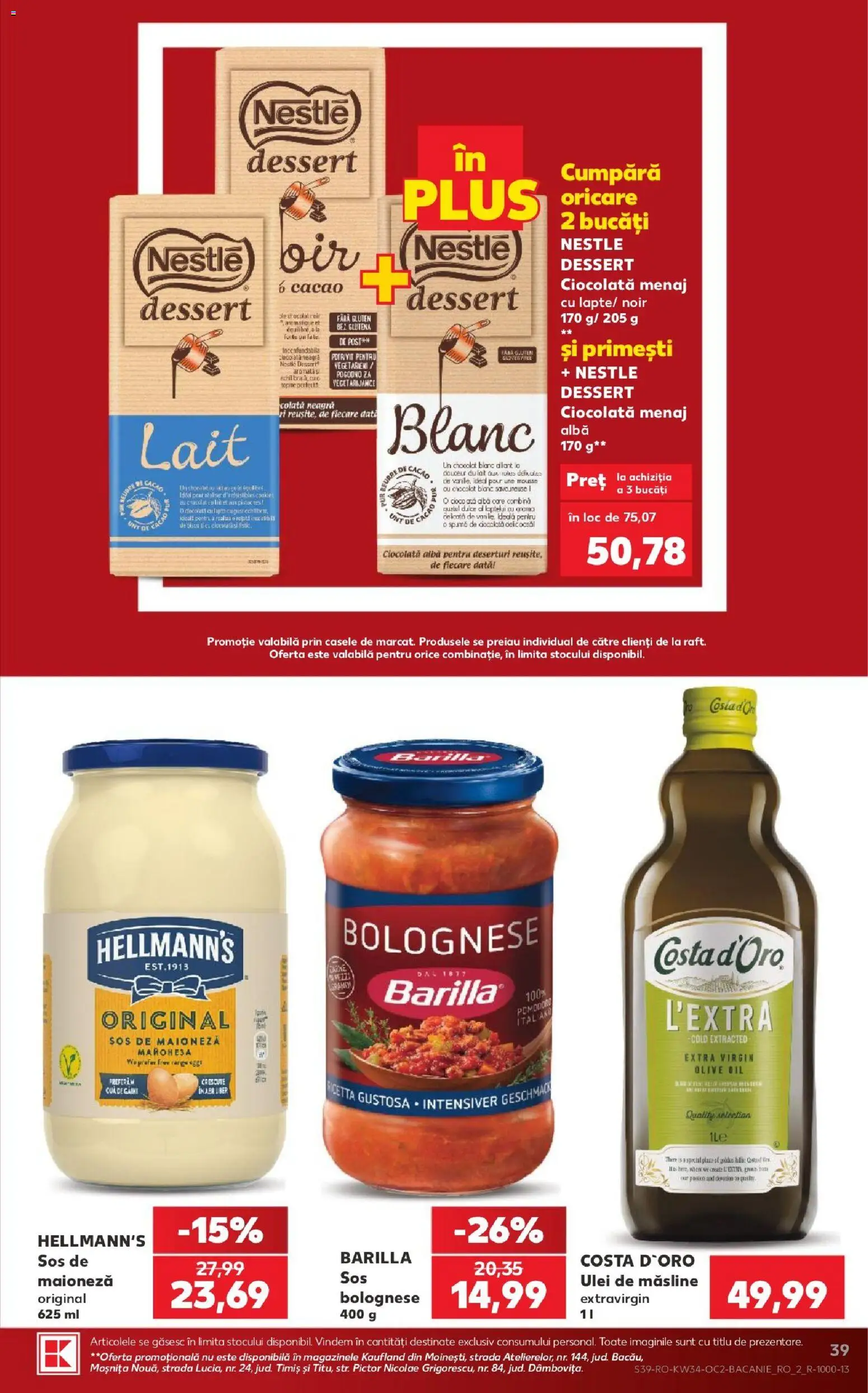 Kaufland Slatina 19.08.2026 - Revista si Oferta | Pagină: 39 | Produse: Alba, Măsline, Ulei de masline, Ulei