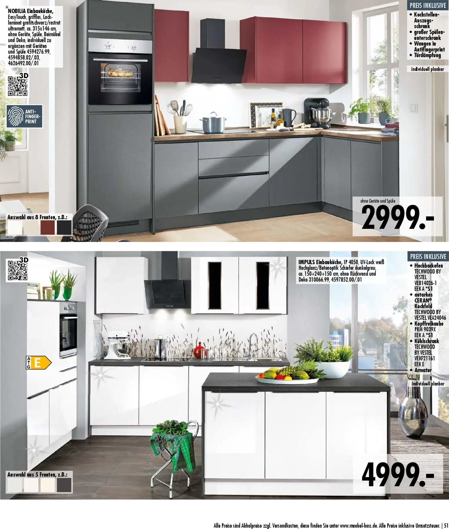 SB Möbel Boss Küchenkatalog 2026 – gültig ab 09.04.2026 | Seite: 51 | Produkte: Schrank, Kühlschrank, Kochfeld, Armatur