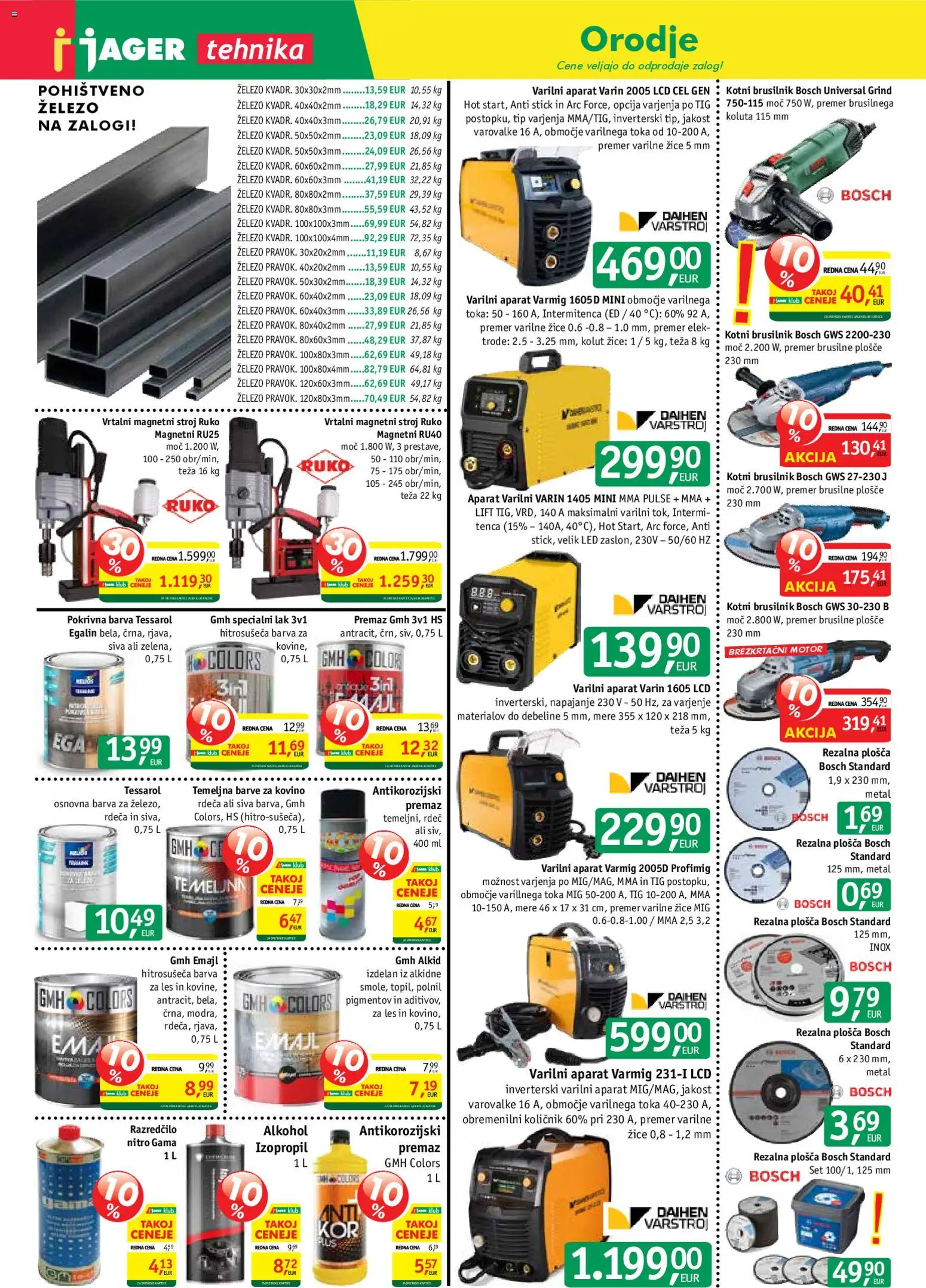 Novi Jager katalog ponudbe – veljaven od 12.08.2026 | Stran: 8 | Izdelki: Teza, Lak, Barva, Brusilnik