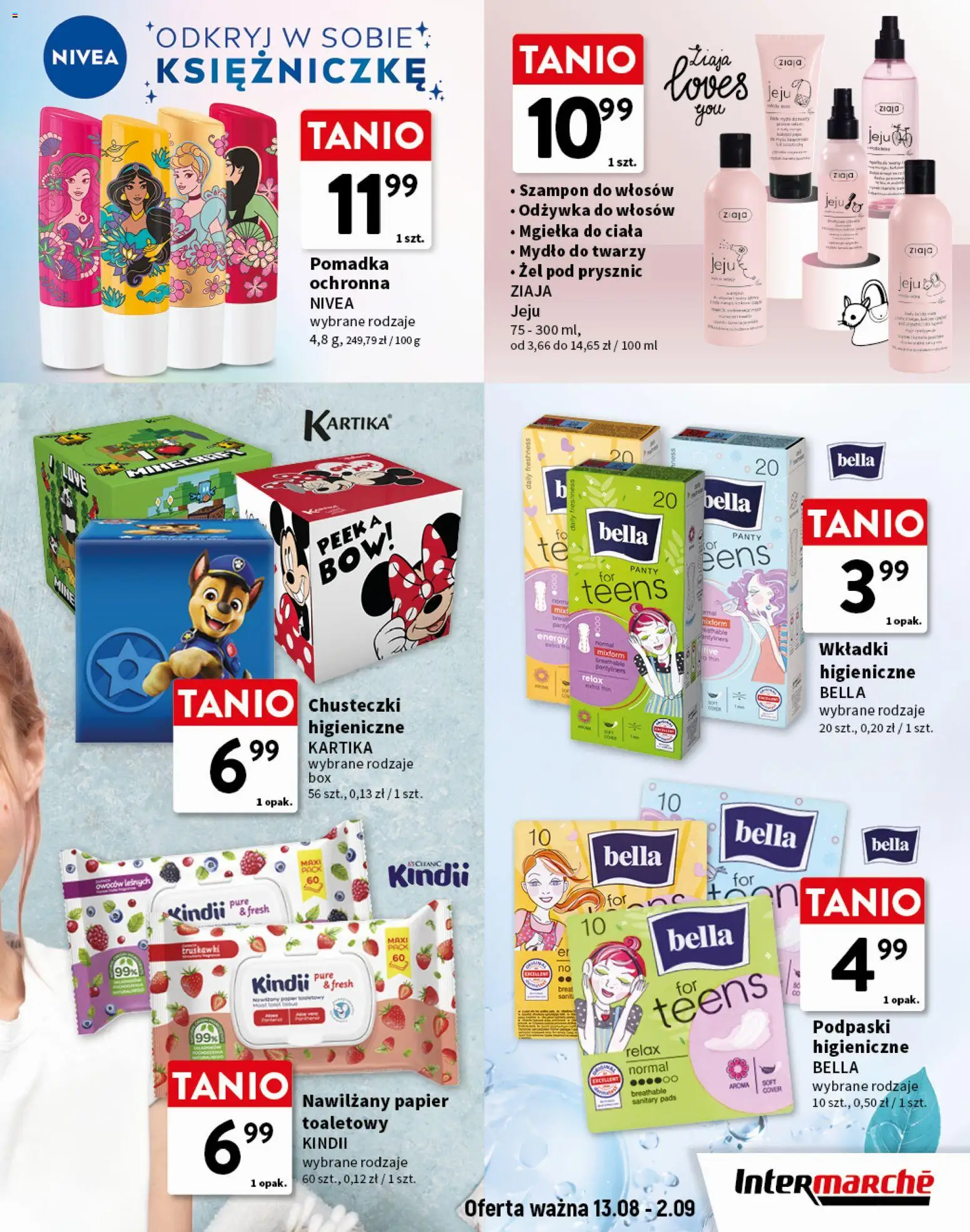 Intermarche gazetka - Świeżość pierwsza klasa od 13.08.2026 | Strona: 3 | Produkty: Chusteczki, Szampon, Odżywka, Mydło