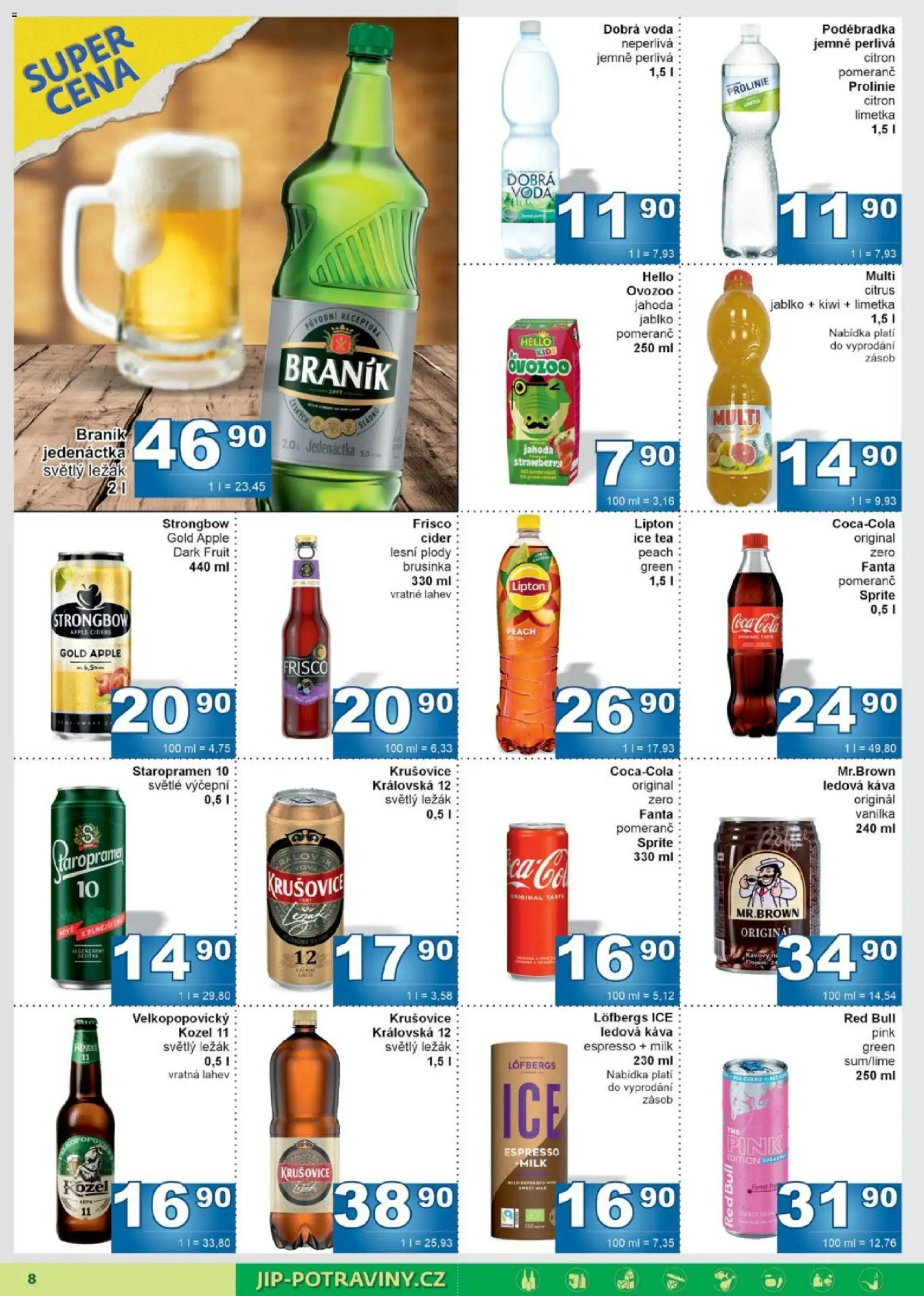 Jip leták od 17.06.2026 | Strana: 8 | Produkty: Ledová káva, Kiwi, Red Bull, Ice tea