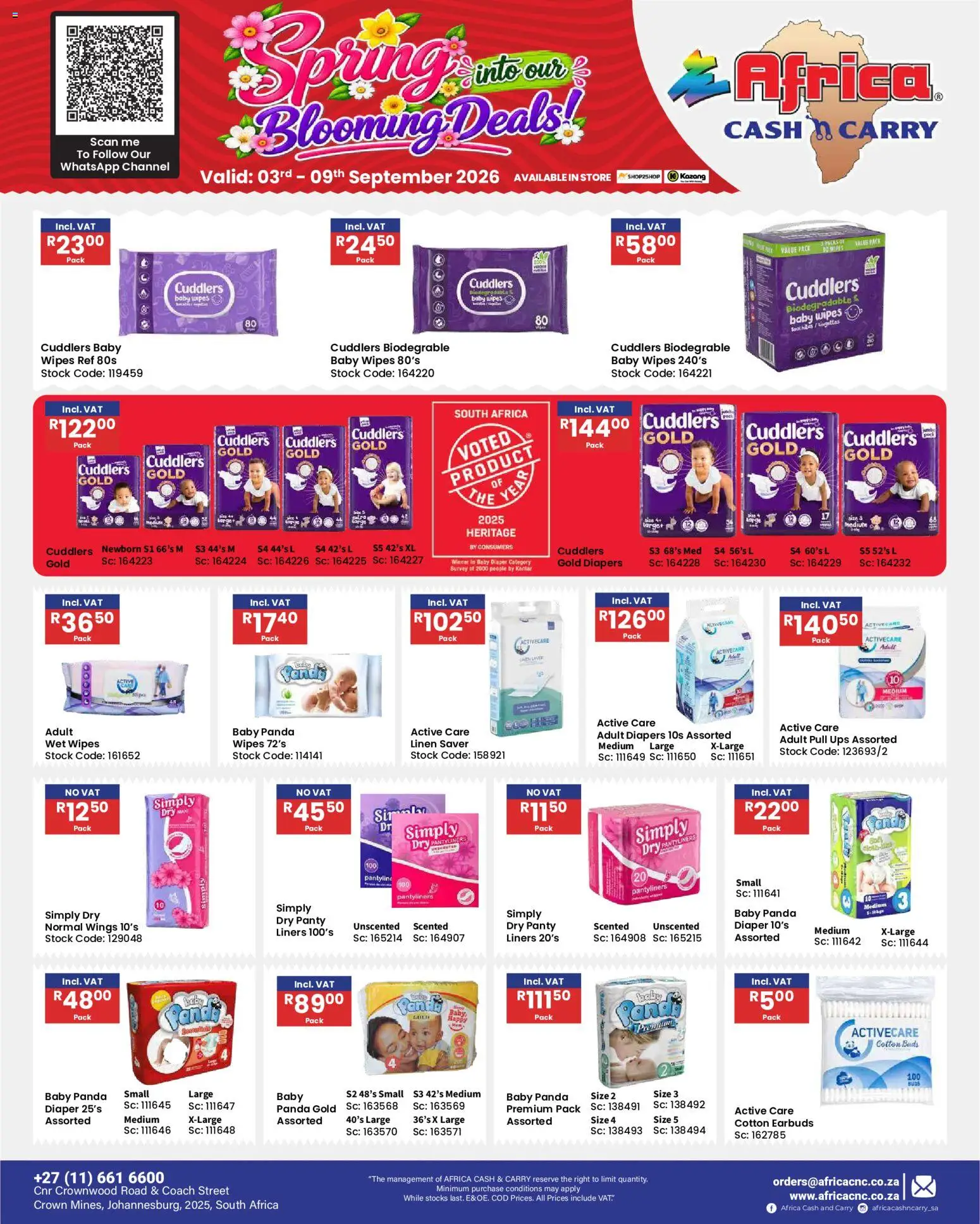 New Africa Cash & Carry catalogue – valid from 03/09/2026 | Page: 67 | Products: Earbuds, Diapers, Panty liners, Cotton buds