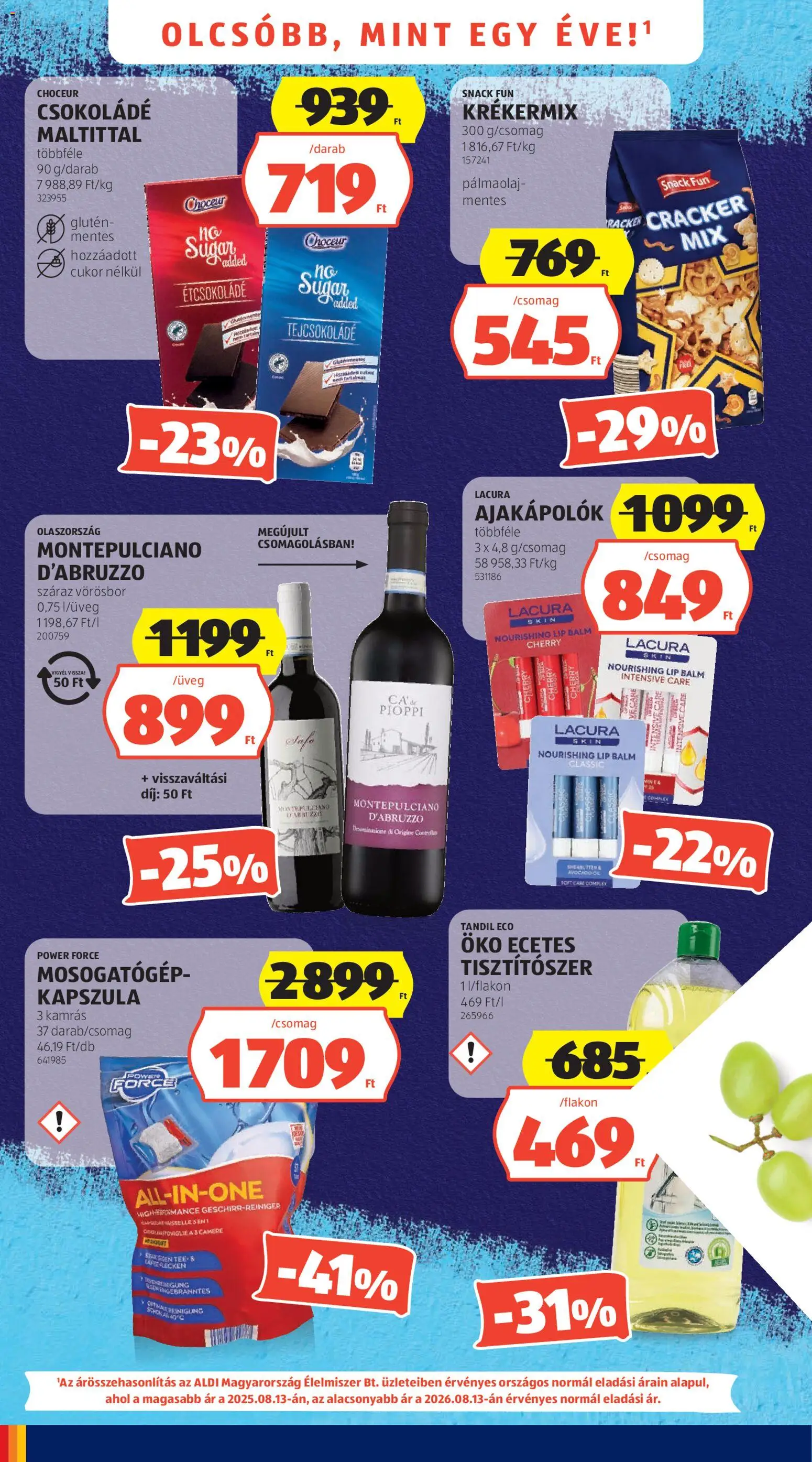 Aldi akciós ujság - amely érvényes a következő dátumtól: 2026.08.13. | Oldal: 4 | Termékek: Kapszula, Tejcsokoládé, Csokoládé, Vörösbor