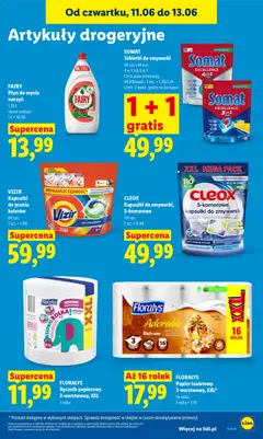 Pogląd oferty "SOMAT Tabletki do zmywarki, 36 szt., 44 szt. 4 w 1 lub 3 w 1" - ważna od 11.06.2026 | Strona: 91 | Produkty: Oxy, Papier toaletowy, Kapsułki do prania, Ręcznik papierowy
