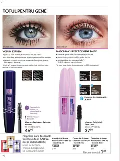 Ofertele Avon valabile de la 01.05.2026 | Pagină: 44 | Produse: Cremă de zi, Mascara, Gene false, Apă