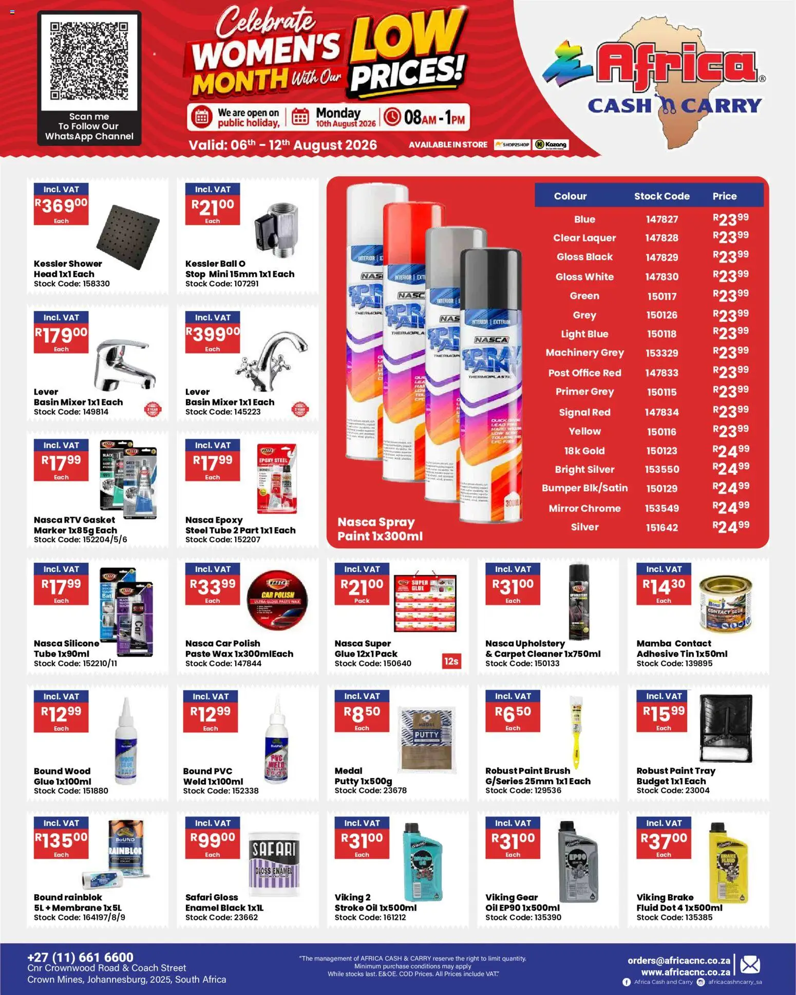 New Africa Cash & Carry catalogue – valid from 06/08/2026 | Page: 41 | Products: Shower, Light, Brush, Enamel