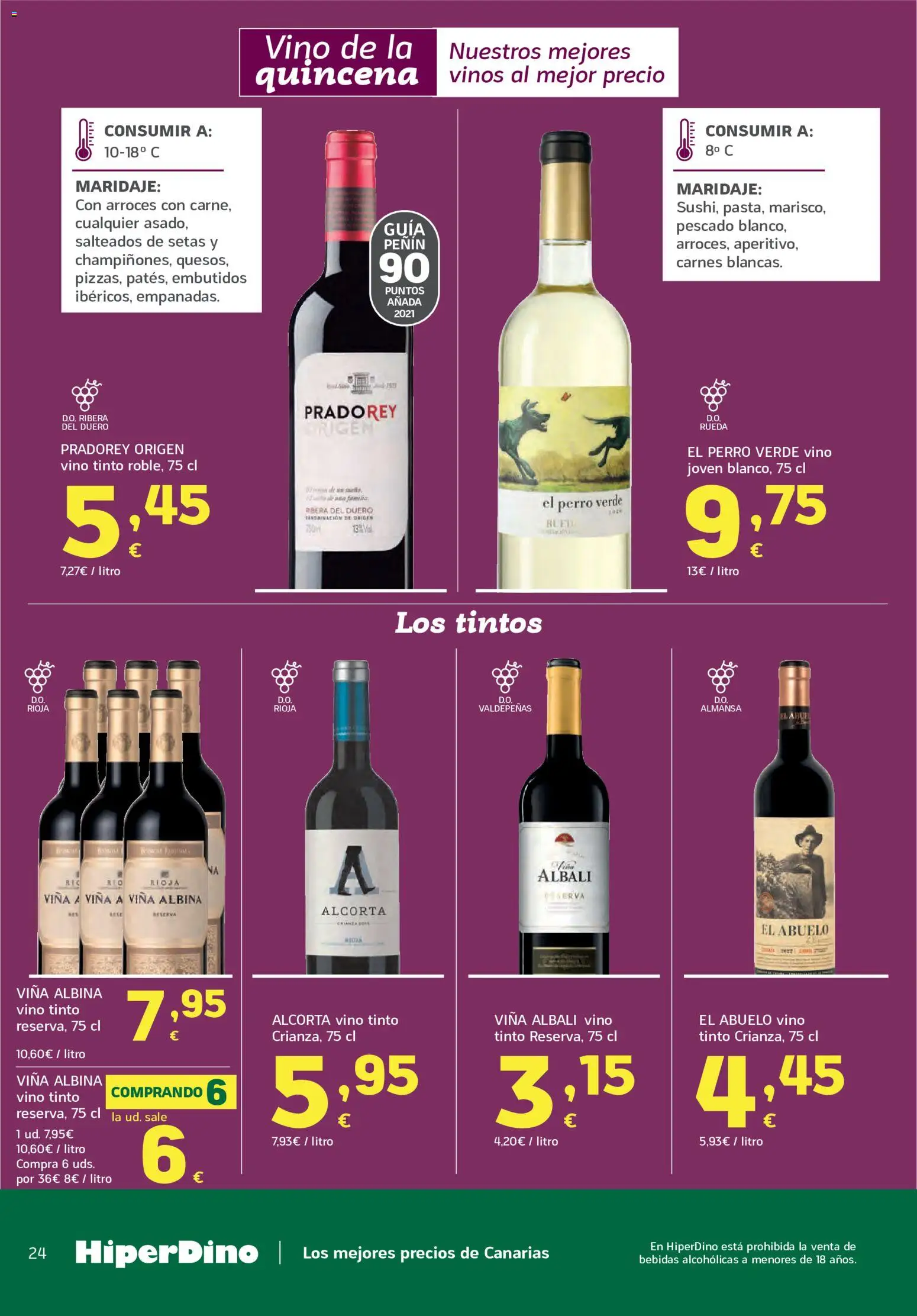 HiperDino folleto │ válido desde el 09.06.2026 | Página: 24 | Productos: Vino, Pescado, Νυχτικό