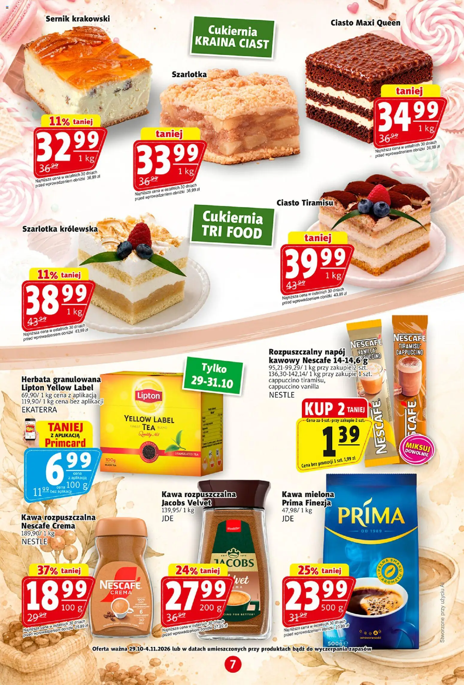 Prim Market gazetka od 29.10.2026 | Strona: 7 | Produkty: Jacobs, Nescafe, Kawa, Herbata