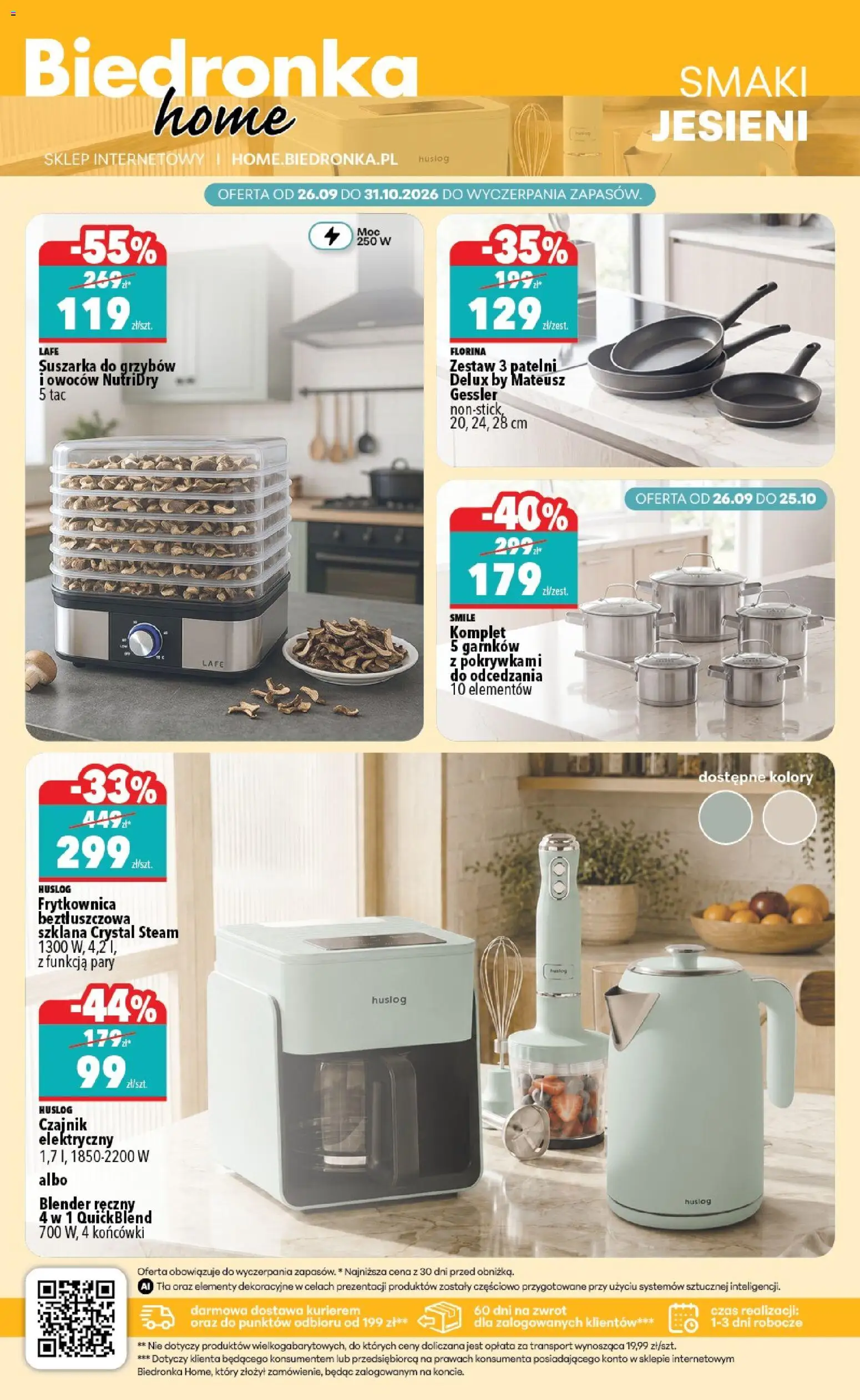 Biedronka gazetka - Home od 26.09.2026 | Strona: 4 | Produkty: Blender ręczny, Frytkownica, Frytkownica beztłuszczowa, Blender