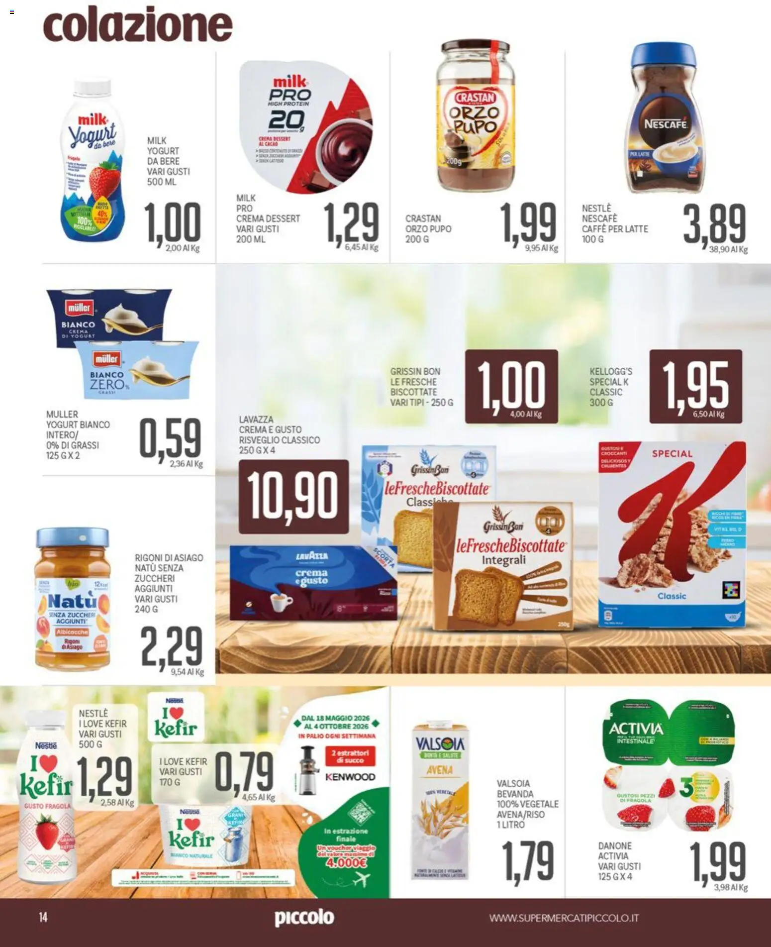 Volantino Piccolo del 15.06.2026 | Pagina: 14 | Prodotti: Crema, Yogurt, Succo, Latte