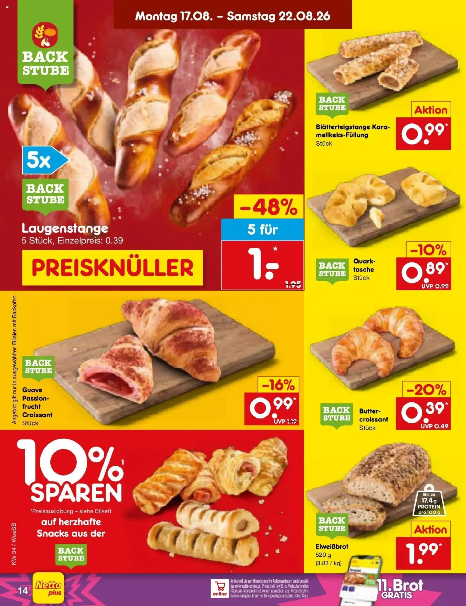 Netto Marken-Discount Prospekt Katzweiler – gültig ab 17.08.2026 | Seite: 20 | Produkte: Tasche, Quark, Butter, Croissant