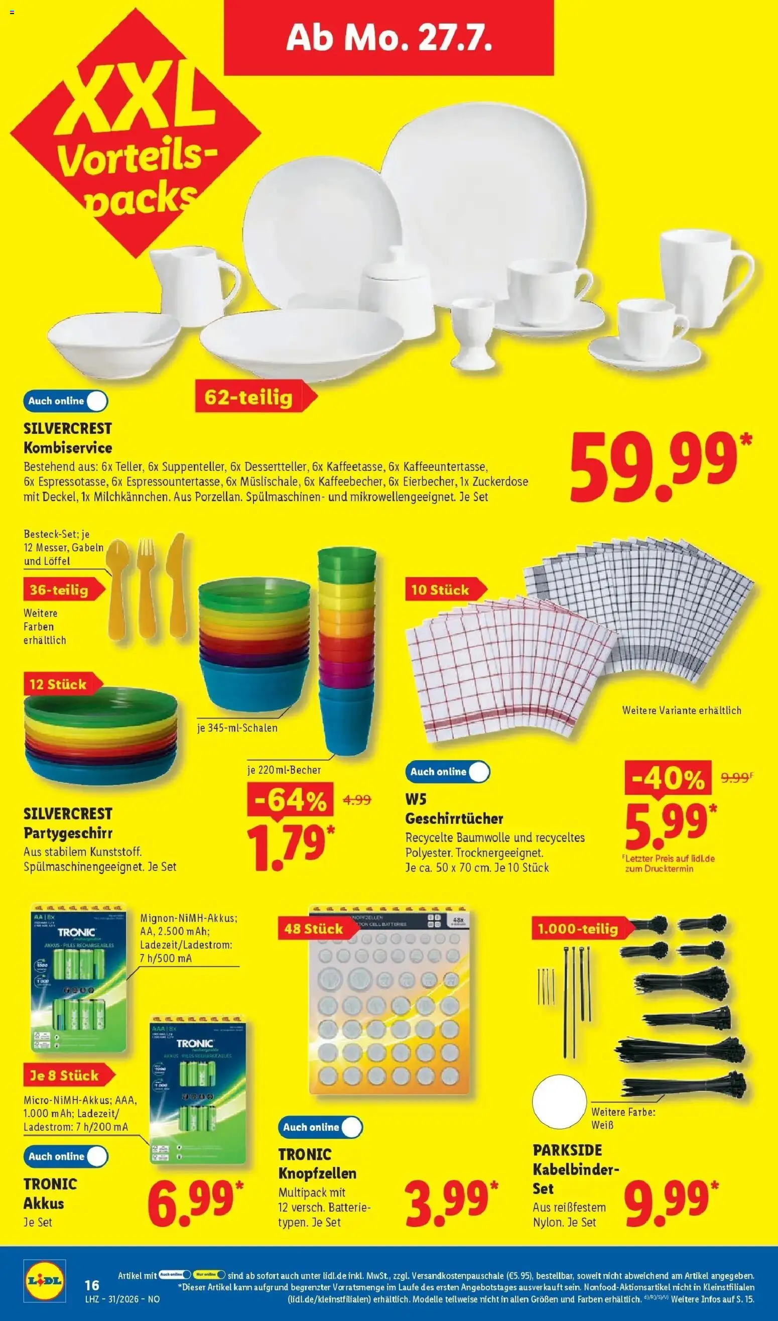 Lidl Prospekt Braunschweig – gültig ab 27.07.2026 | Seite: 32 | Produkte: Batterie