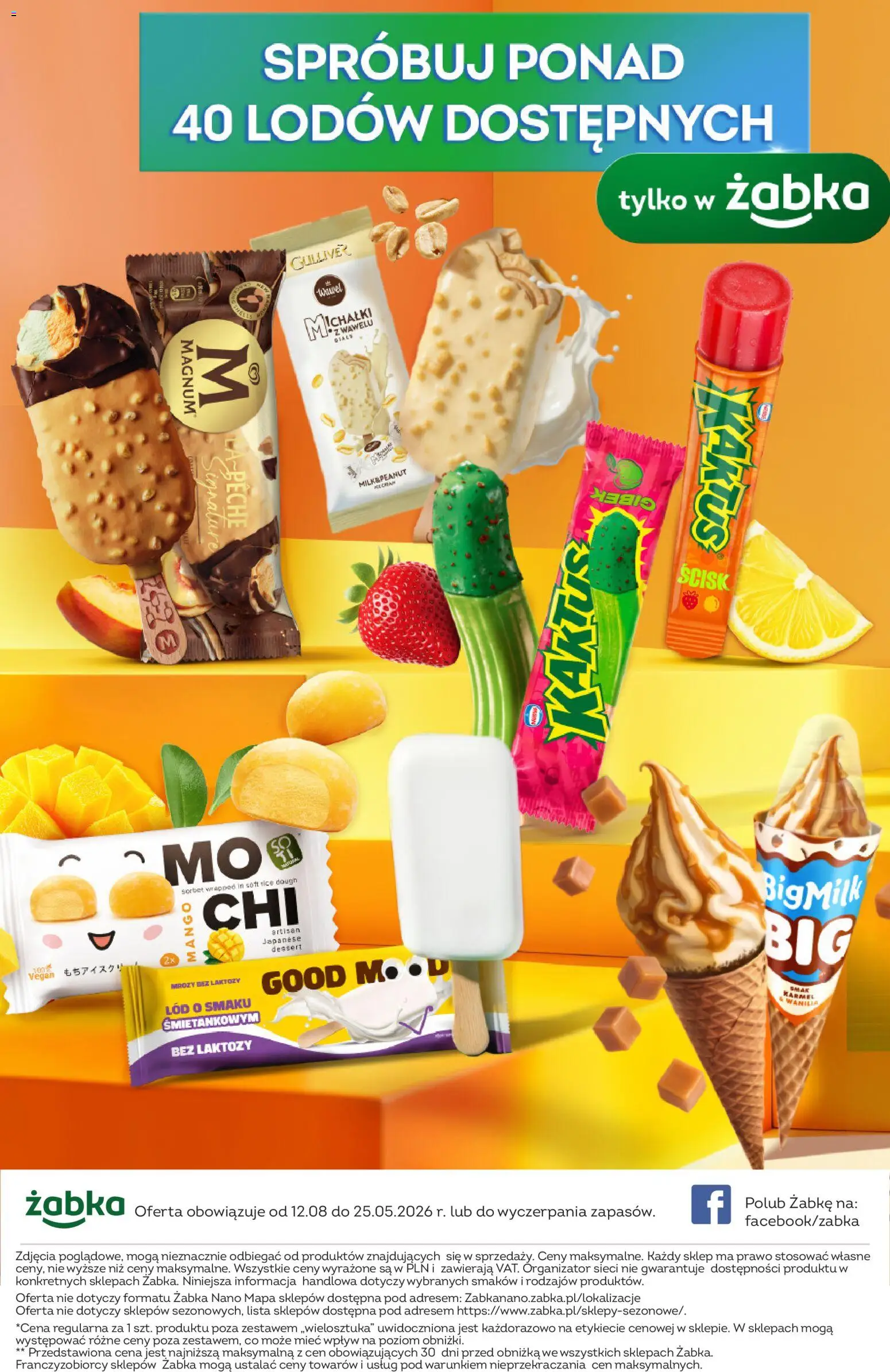 Żabka gazetka - Katalog lodowy od 10.08.2026 | Strona: 20 | Produkty: Bez laktozy, Lód, Sorbet, Wanilia