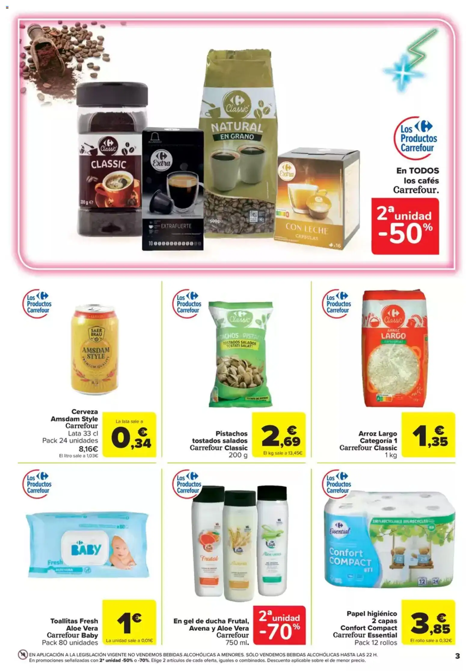 Carrefour Express folleto │ válido desde el 06.03.2026 | Página: 3 | Productos: Cerveza, Papel higienico, Arroz, Ducha