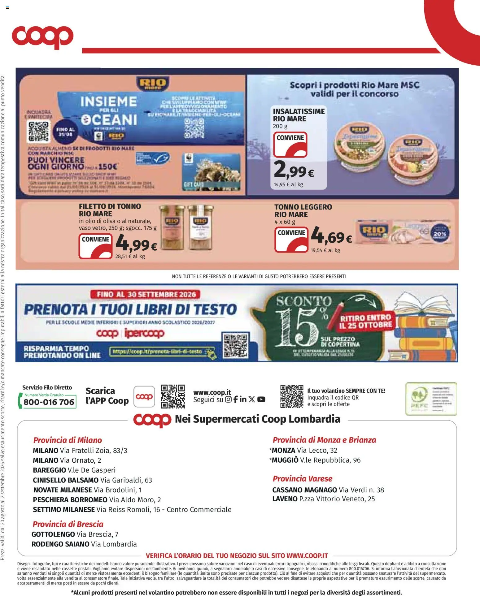 Volantino COOP del 20/08/2026 | Pagina: 16 | Prodotti: Balsamo, Filetto, Olio, Data