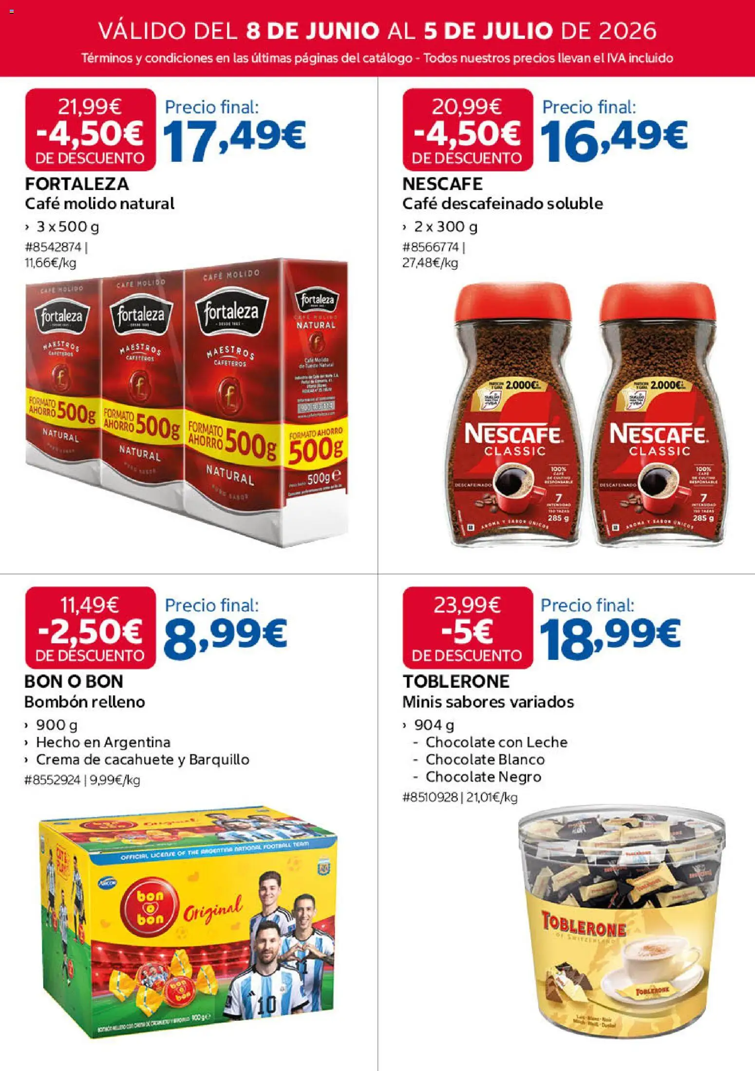 Costco catálogo │ válido desde el 08.06.2026 | Página: 16 | Productos: Leche, Chocolate, Café molido, Chocolate con leche