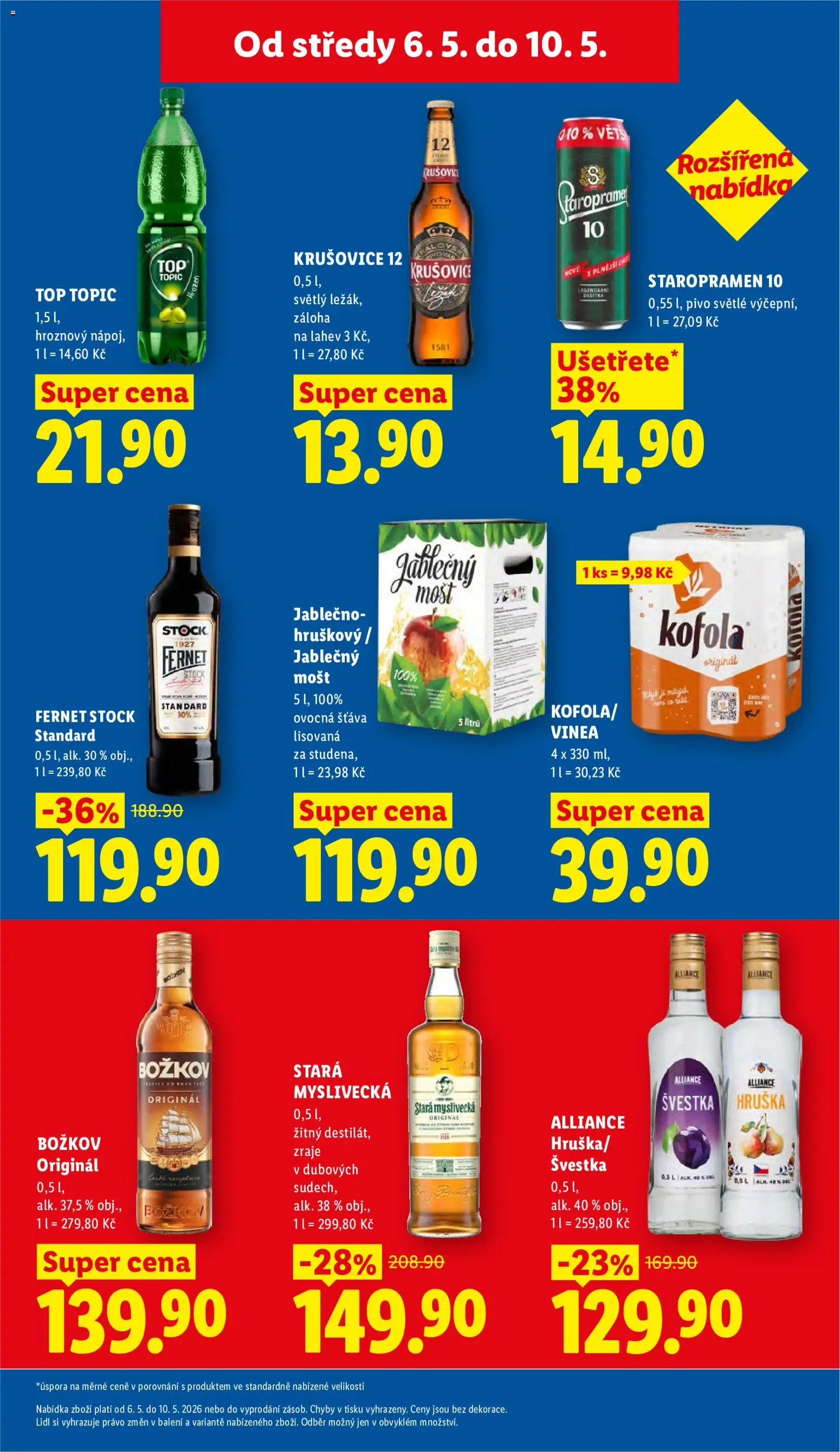 Lidl leták od 06.05.2026 | Strana: 23 | Produkty: Staropramen, Stará myslivecká, Fernet, Kofola