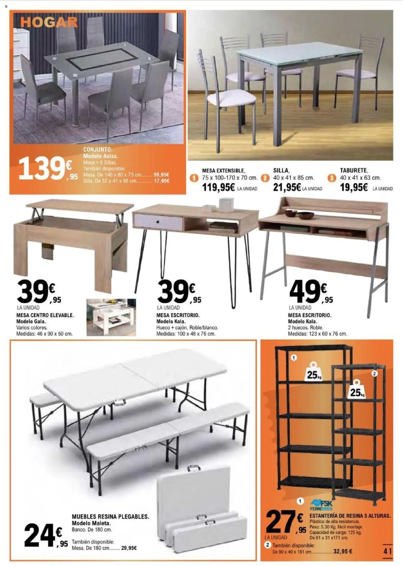 E.Leclerc folleto Salamanca │ válido desde el 17.06.2026 | Página: 41 | Productos: Muebles, Peso, Mesa, Silla