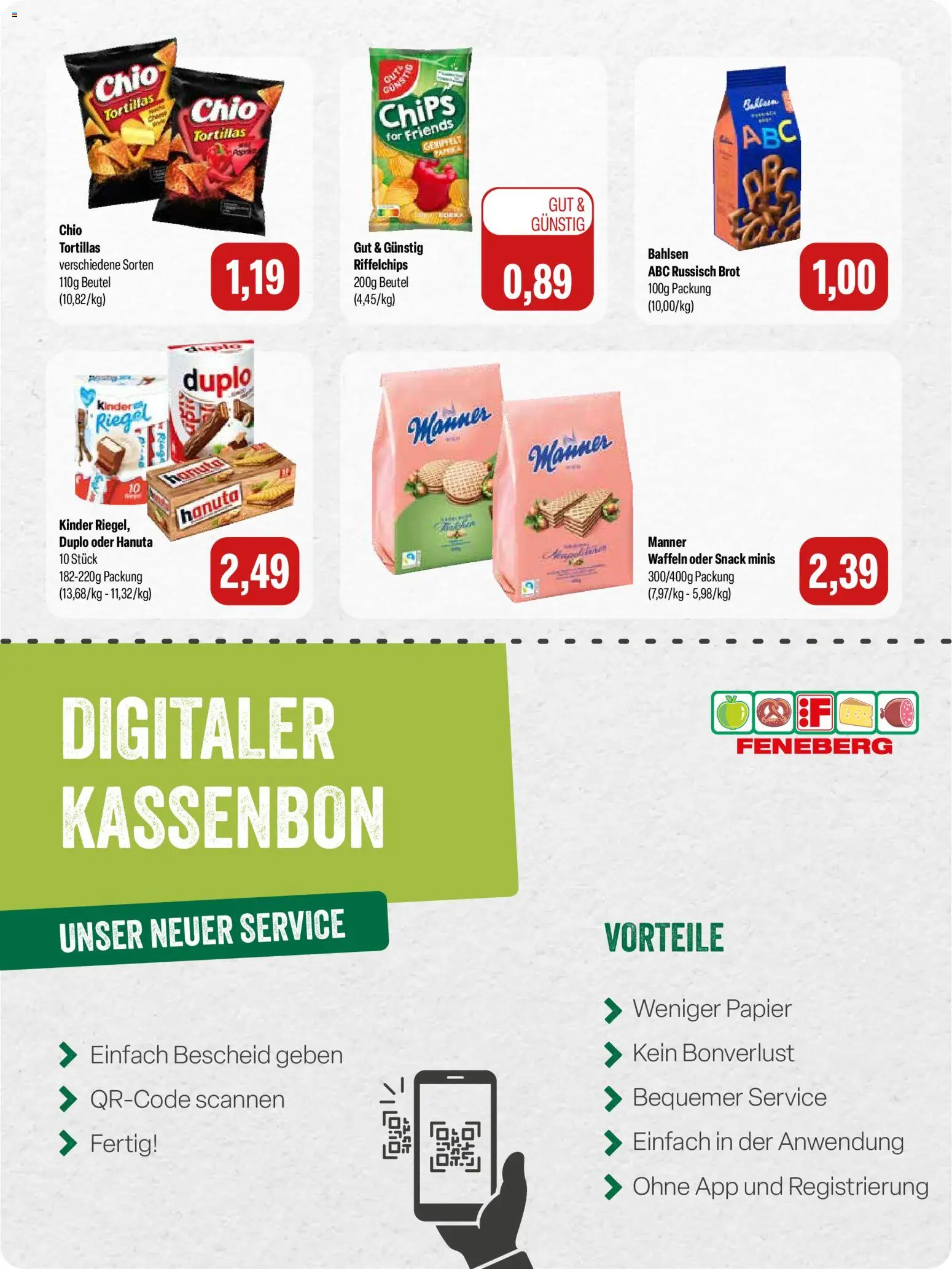 Feneberg Angebote – gültig ab 23.07.2026 | Seite: 14 | Produkte: Waffeln, Chio tortillas, Brot, Chips