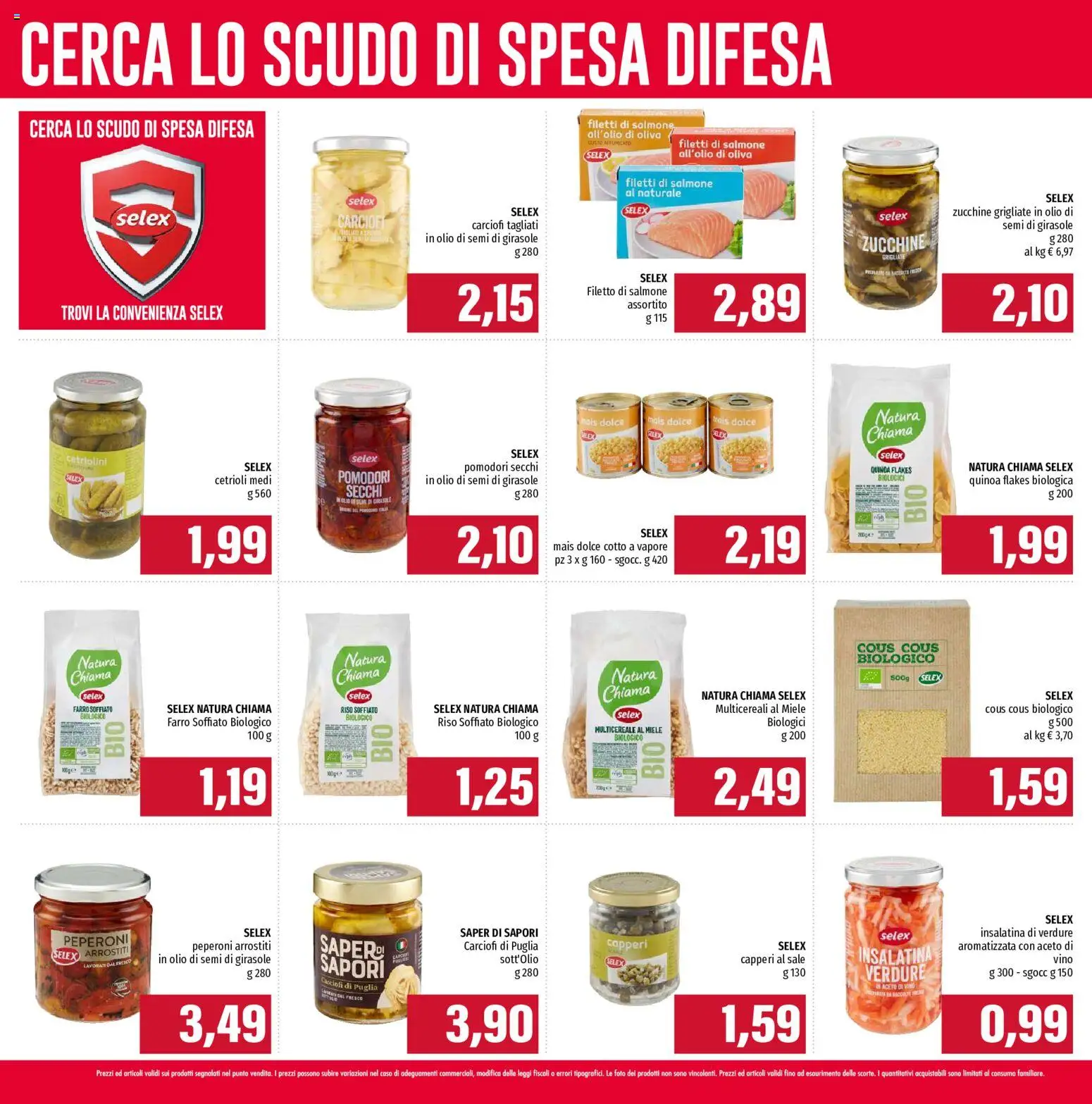 Volantino EMI del 24/09/2026 | Pagina: 10 | Prodotti: Filetto di salmone, Mais, Semi di girasole, Pomodori secchi