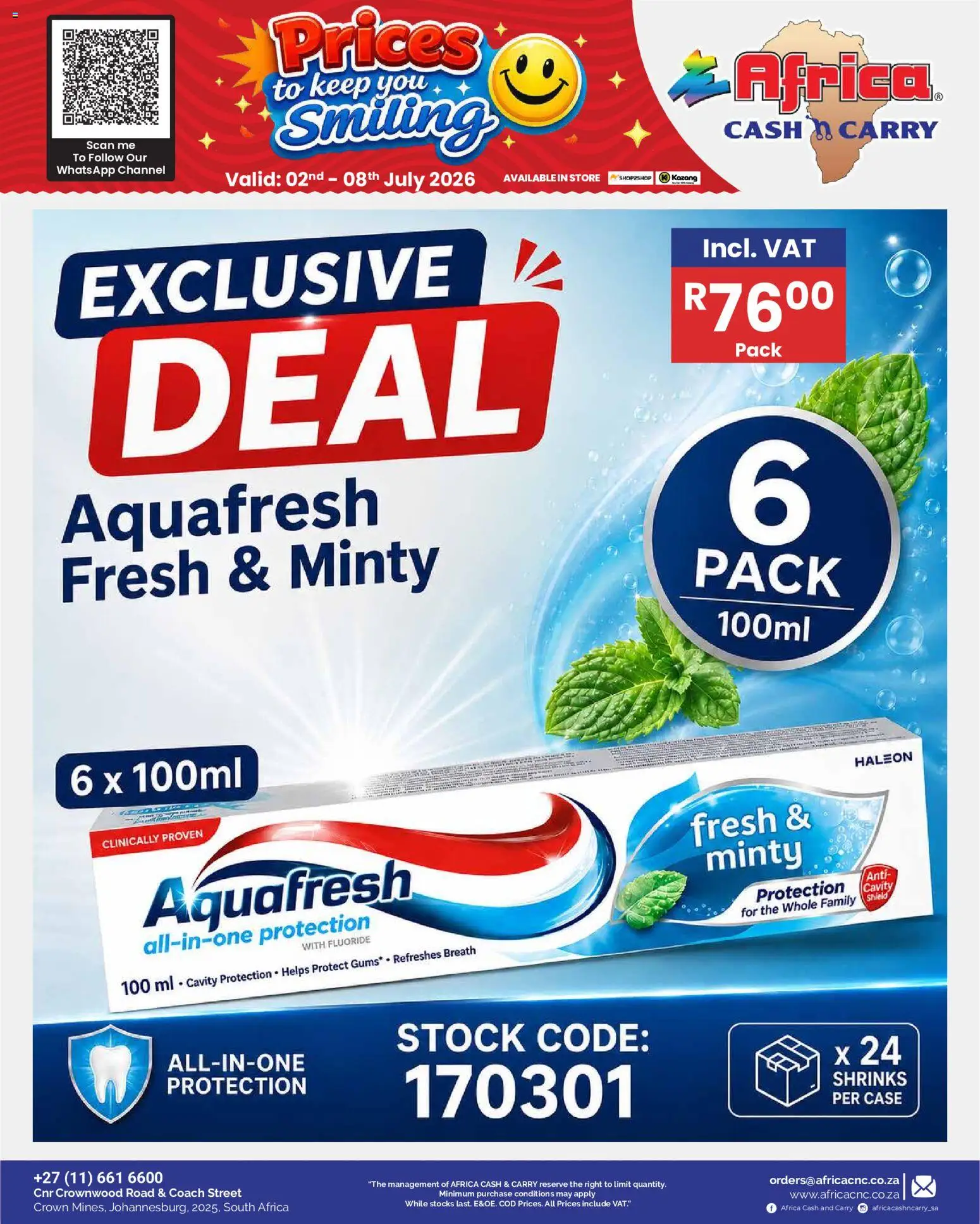 New Africa Cash & Carry catalogue – valid from 02/07/2026 | Page: 16 | Products: Case, Stock
