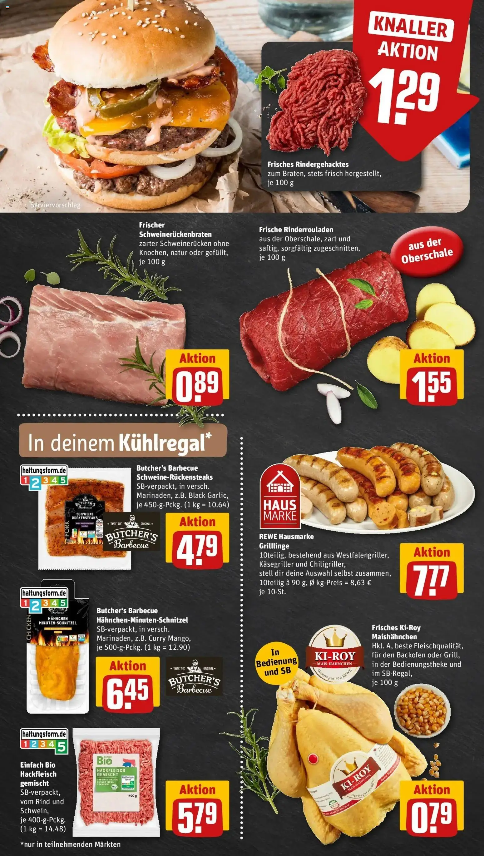 Rewe Prospekt Mettmann	 – gültig ab 27.04.2026 | Seite: 6 | Produkte: Rinderrouladen, Backofen, Schweinerucken, Hackfleisch