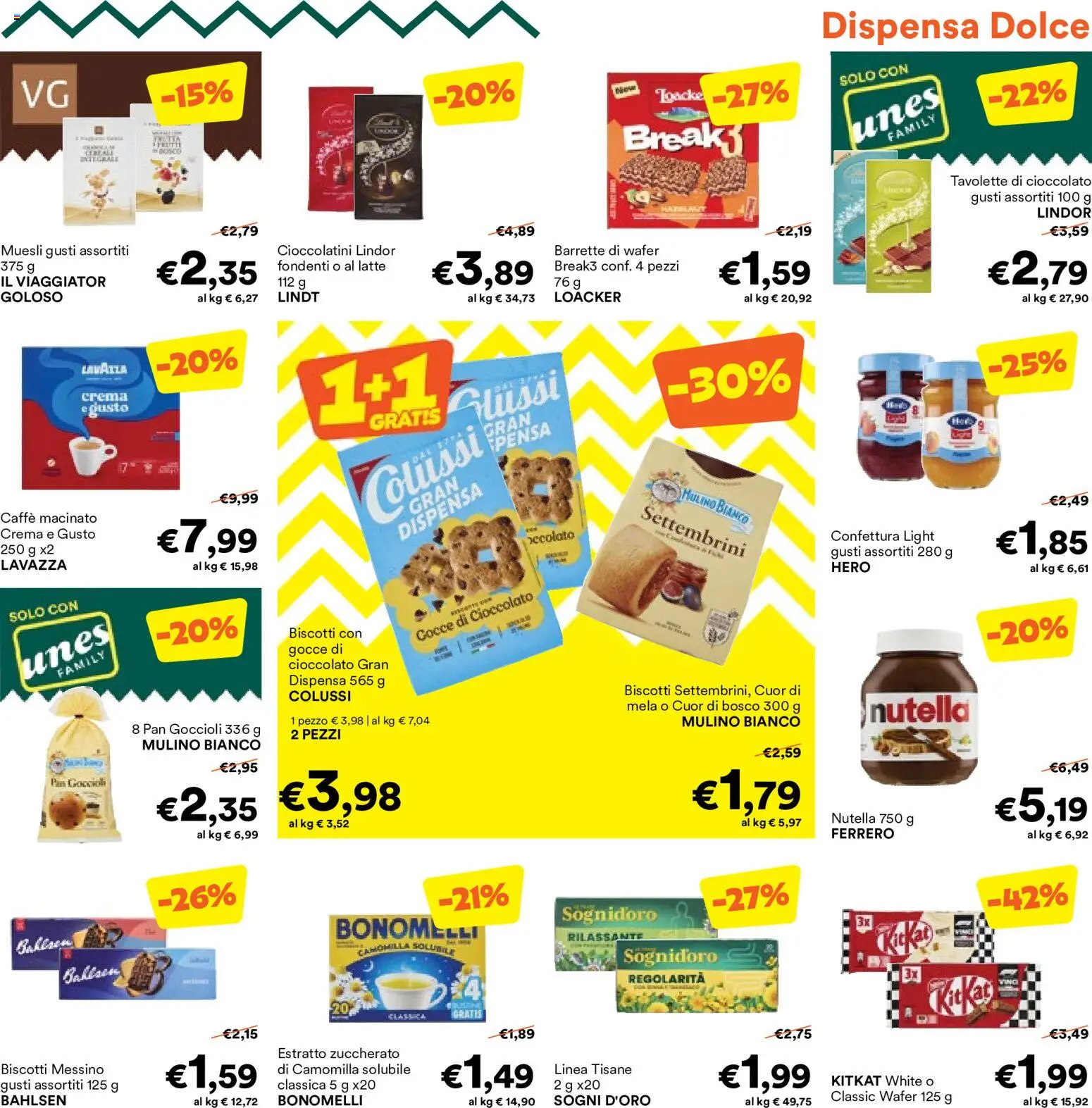 Volantino Unes del 19/10/2026 | Pagina: 7 | Prodotti: Crema, Caffè, Cioccolato, Caffè macinato