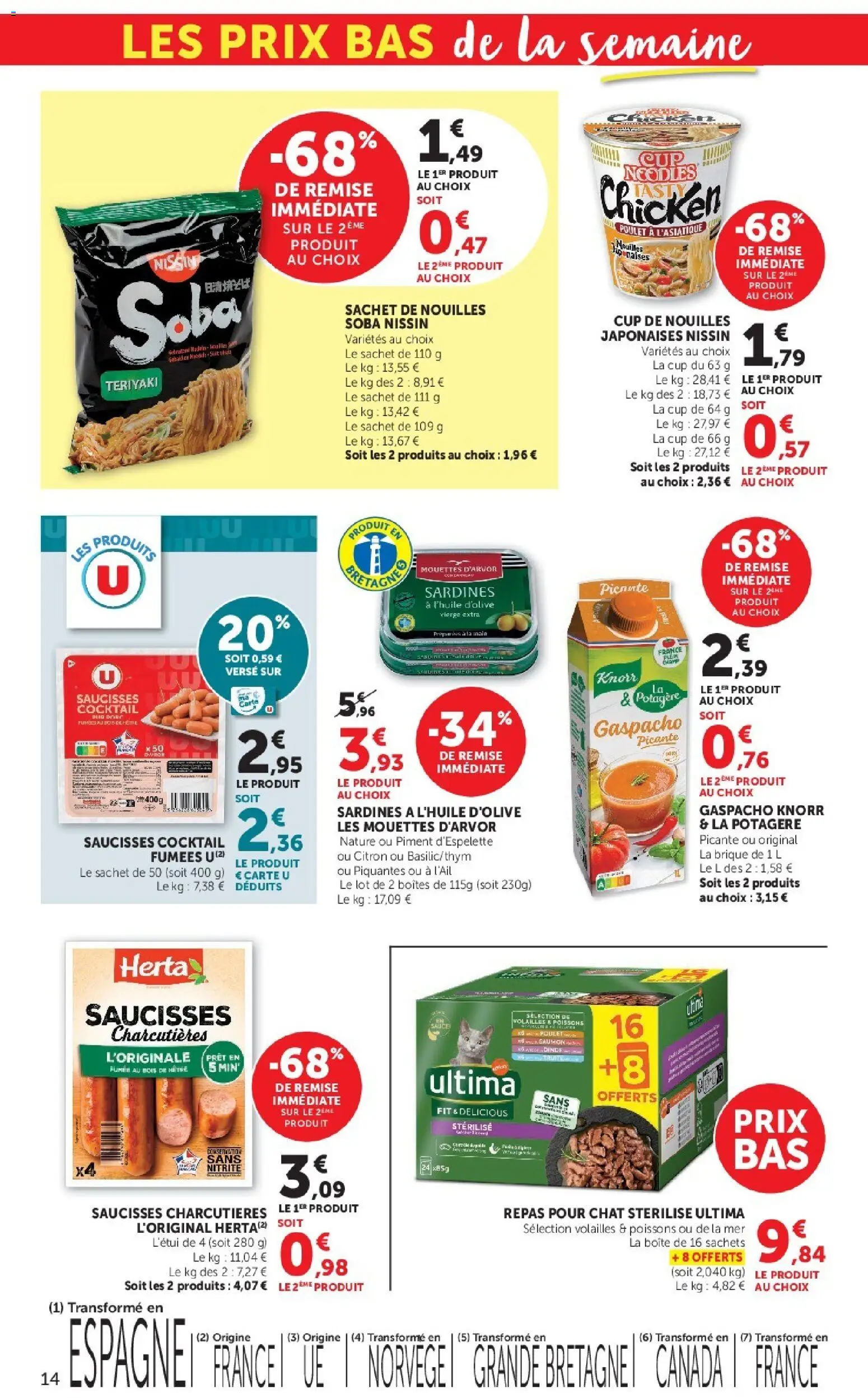 {H1} | Page: 14 | Produits: Sardines, Piment d'espelette, Nouilles, Saumon