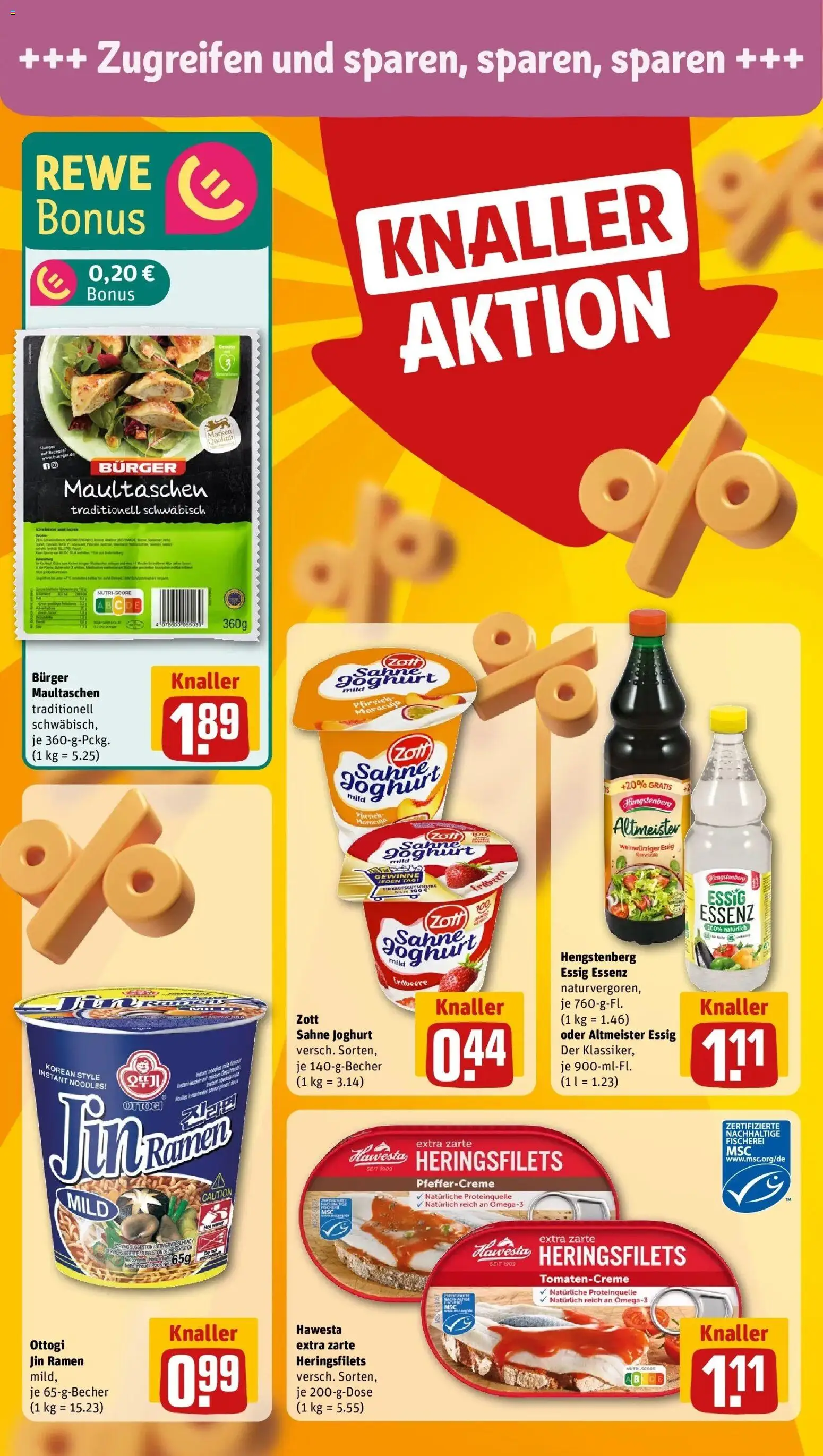 Rewe Prospekt Mettlach / Orscholz	 – gültig ab 20.04.2026 | Seite: 6 | Produkte: Joghurt, Essig, Maultaschen, Sahne